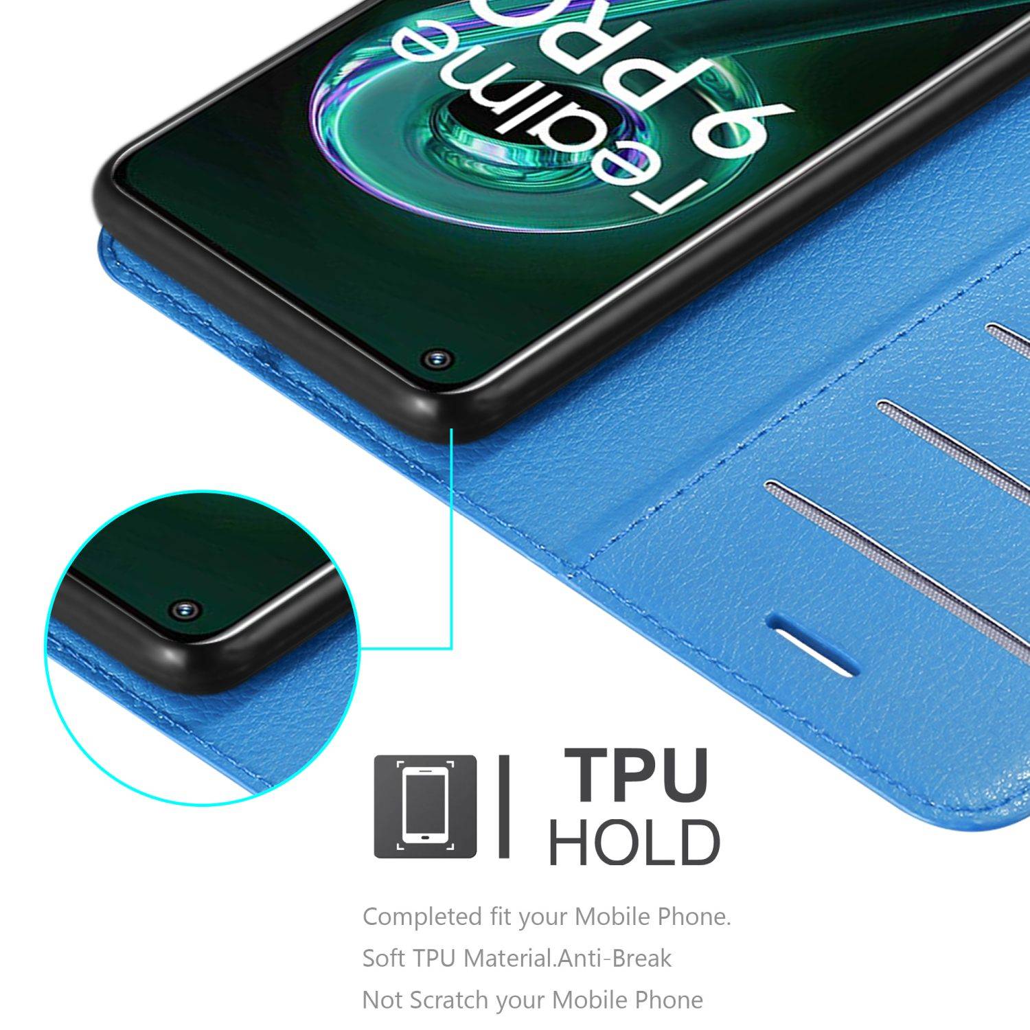 Cadorabo Hülle für Realme 9 5G / 9 PRO / V25 / Q5 / OnePlus Nord CE 2 LITE 5G Schutz Hülle in Blau Handyhülle Etui Case