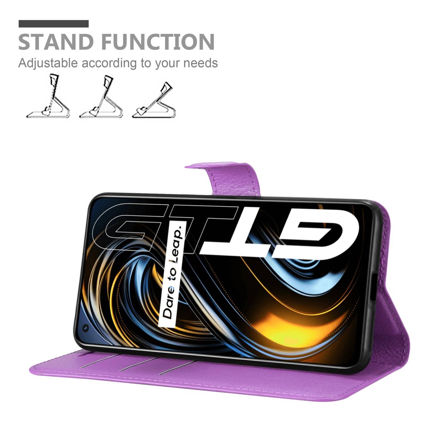 Cadorabo Hülle für Realme GT / GT Neo 2T / Q3 PRO Schutz Hülle in Lila Handyhülle Etui Case Cover Magnetverschluss