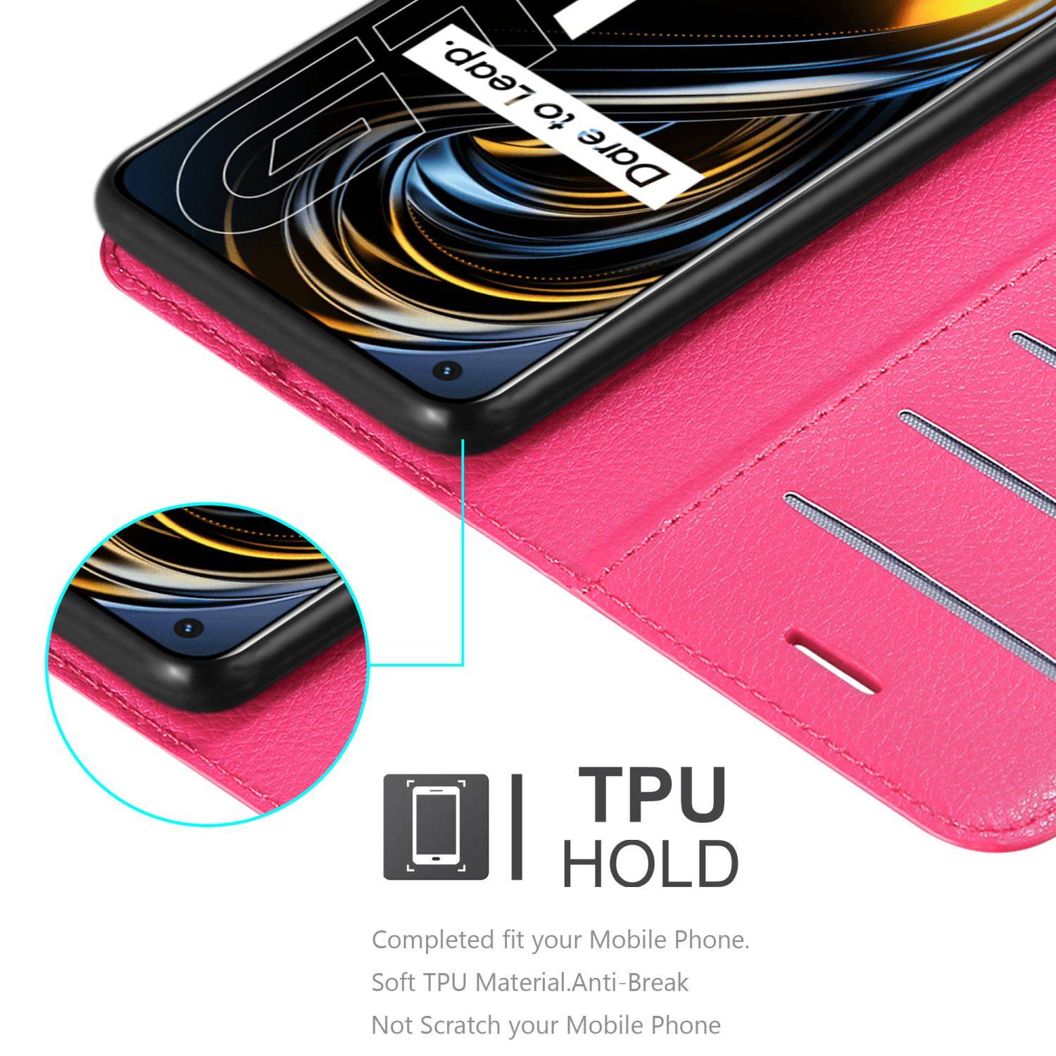 Cadorabo Hülle für Realme GT / GT Neo 2T / Q3 PRO Schutz Hülle in Pink Handyhülle Etui Case Cover Magnetverschluss