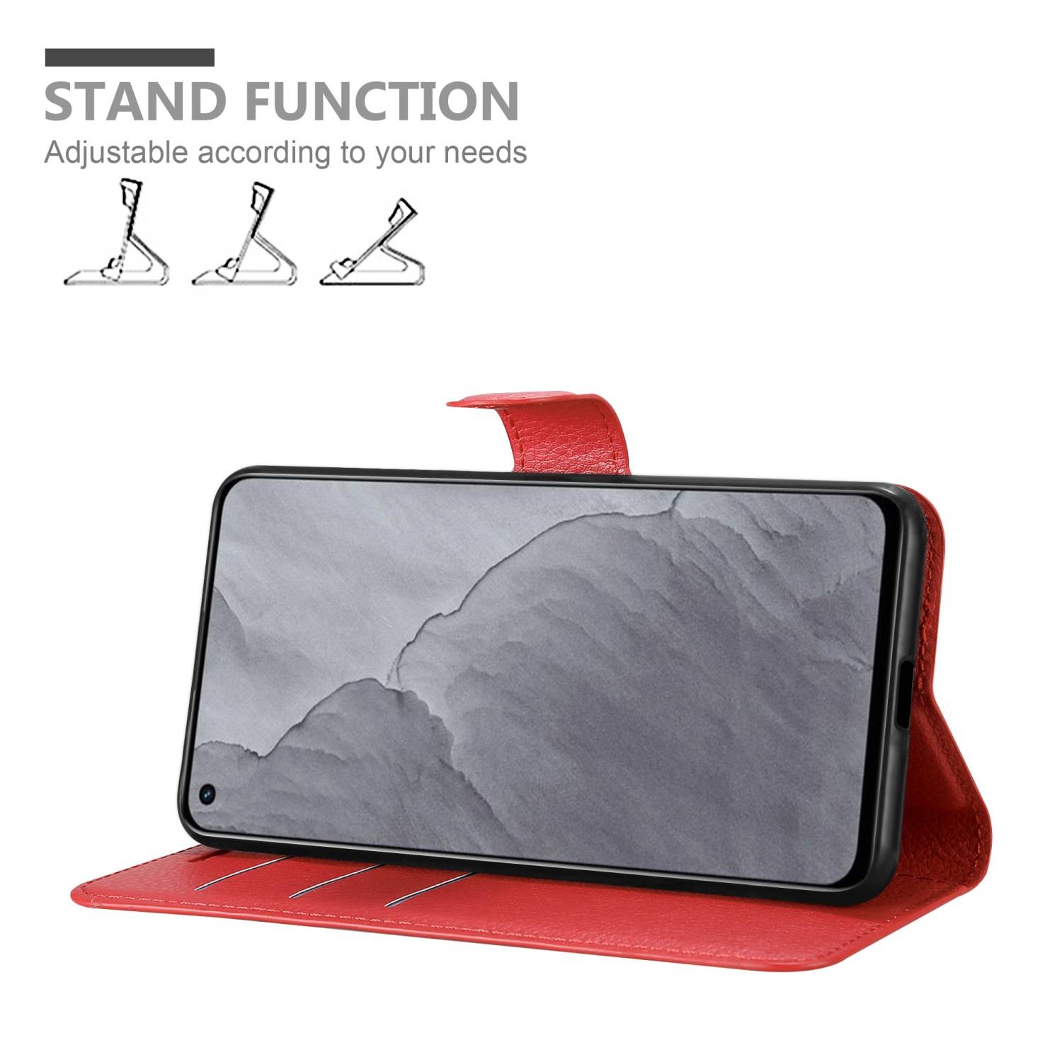 Cadorabo Hülle für Realme GT Master Schutz Hülle in Rot Handyhülle Etui Case Cover Magnetverschluss