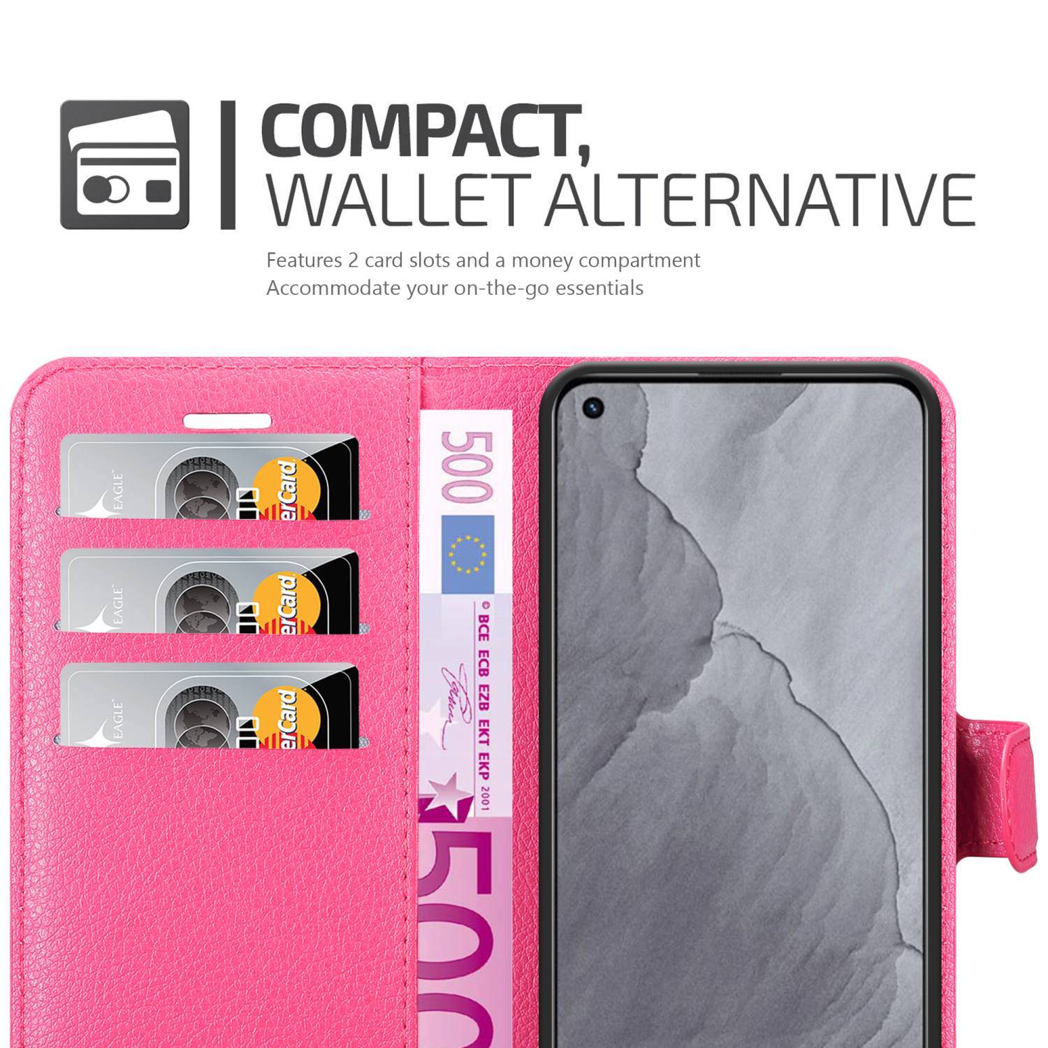 Cadorabo Hülle für Realme GT Master Schutz Hülle in Pink Handyhülle Etui Case Cover Magnetverschluss
