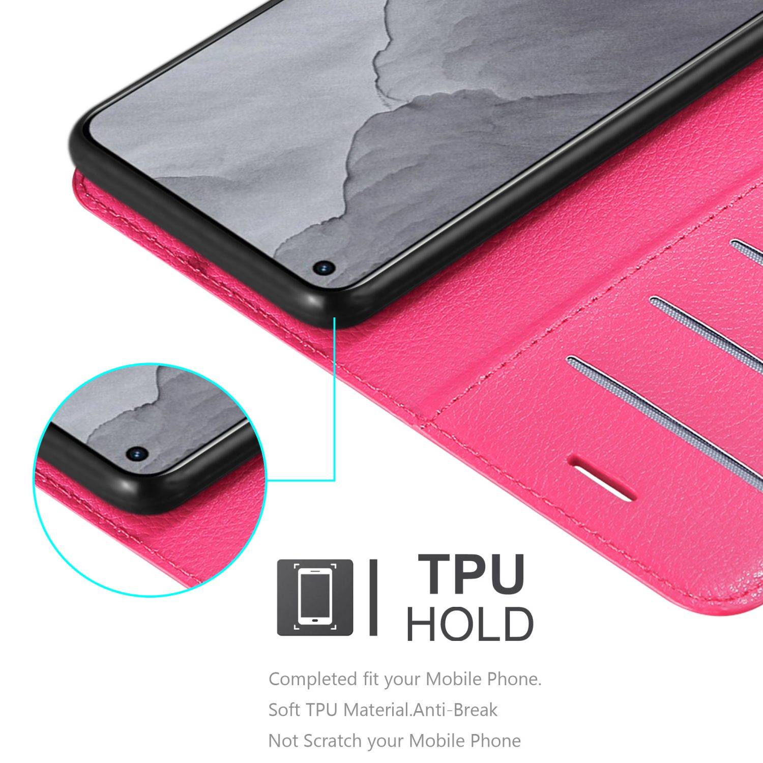 Cadorabo Hülle für Realme GT Master Schutz Hülle in Pink Handyhülle Etui Case Cover Magnetverschluss