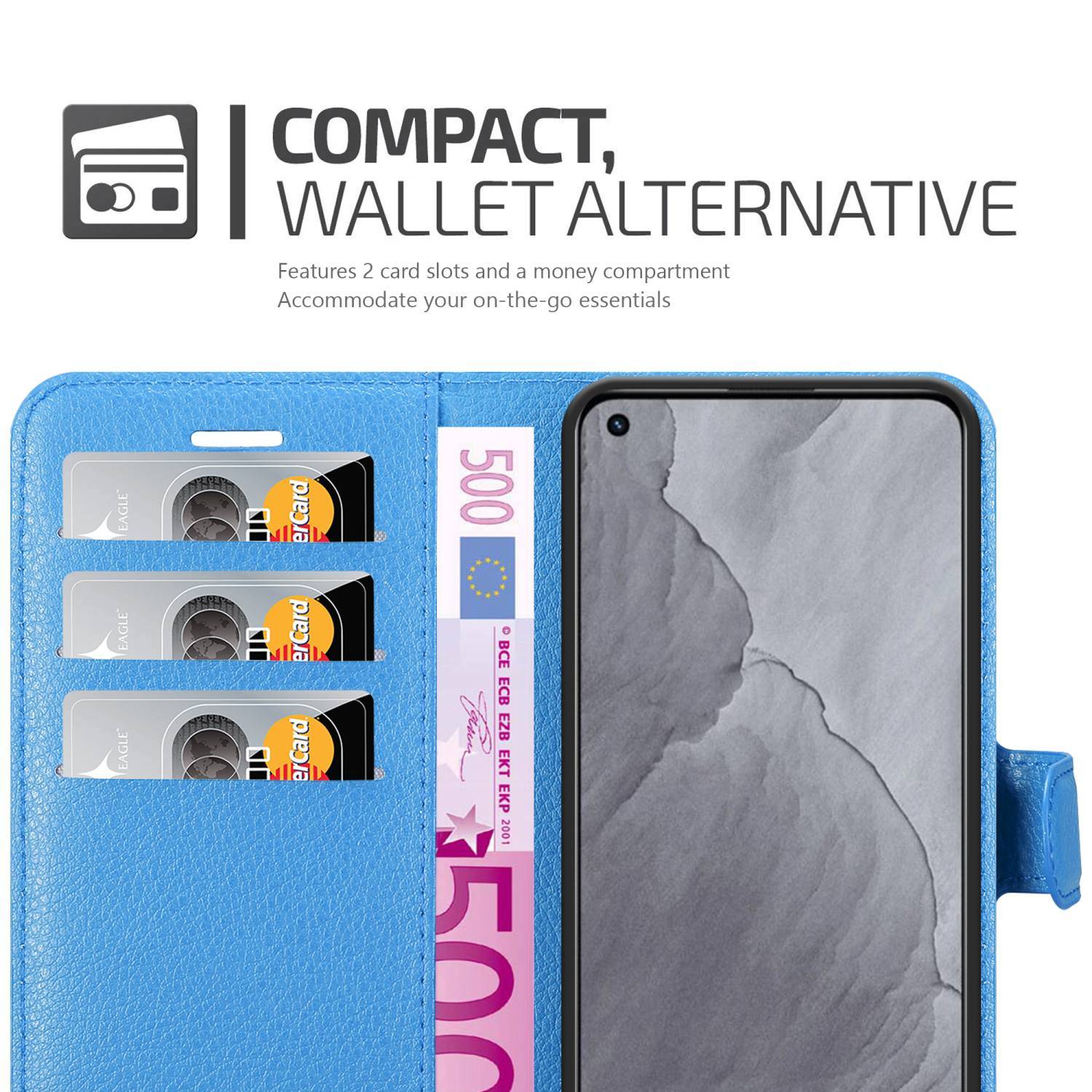 Cadorabo Hülle für Realme GT Master Schutz Hülle in Blau Handyhülle Etui Case Cover Magnetverschluss