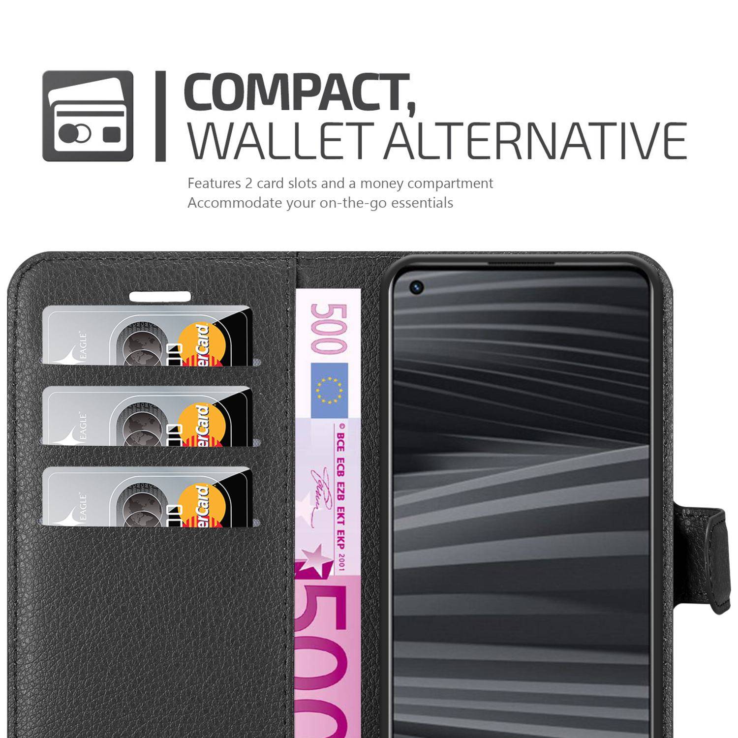 Cadorabo Hülle für Realme GT 2 / GT Neo 2 Schutz Hülle in Schwarz Handyhülle Etui Case Cover Magnetverschluss