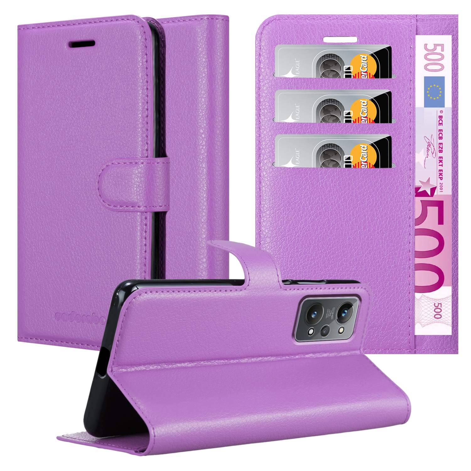 Cadorabo Hülle für Realme GT 2 / GT Neo 2 Schutz Hülle in Lila Handyhülle Etui Case Cover Magnetverschluss