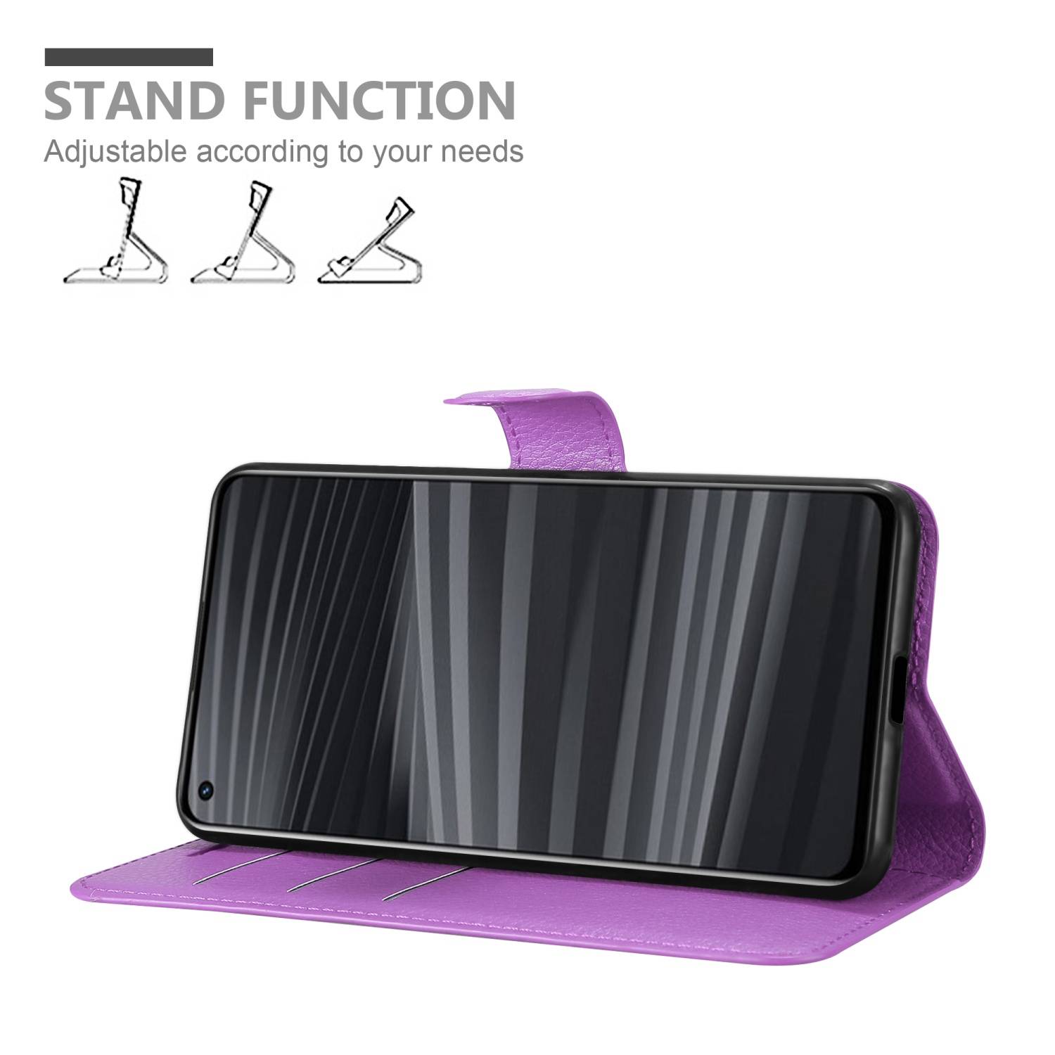 Cadorabo Hülle für Realme GT 2 / GT Neo 2 Schutz Hülle in Lila Handyhülle Etui Case Cover Magnetverschluss