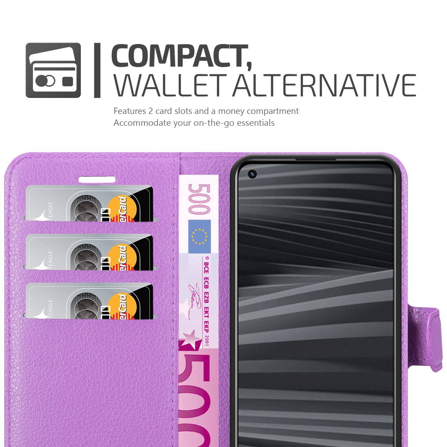 Cadorabo Hülle für Realme GT 2 / GT Neo 2 Schutz Hülle in Lila Handyhülle Etui Case Cover Magnetverschluss