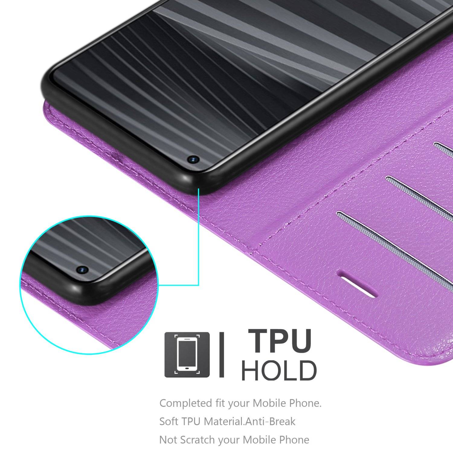 Cadorabo Hülle für Realme GT 2 / GT Neo 2 Schutz Hülle in Lila Handyhülle Etui Case Cover Magnetverschluss