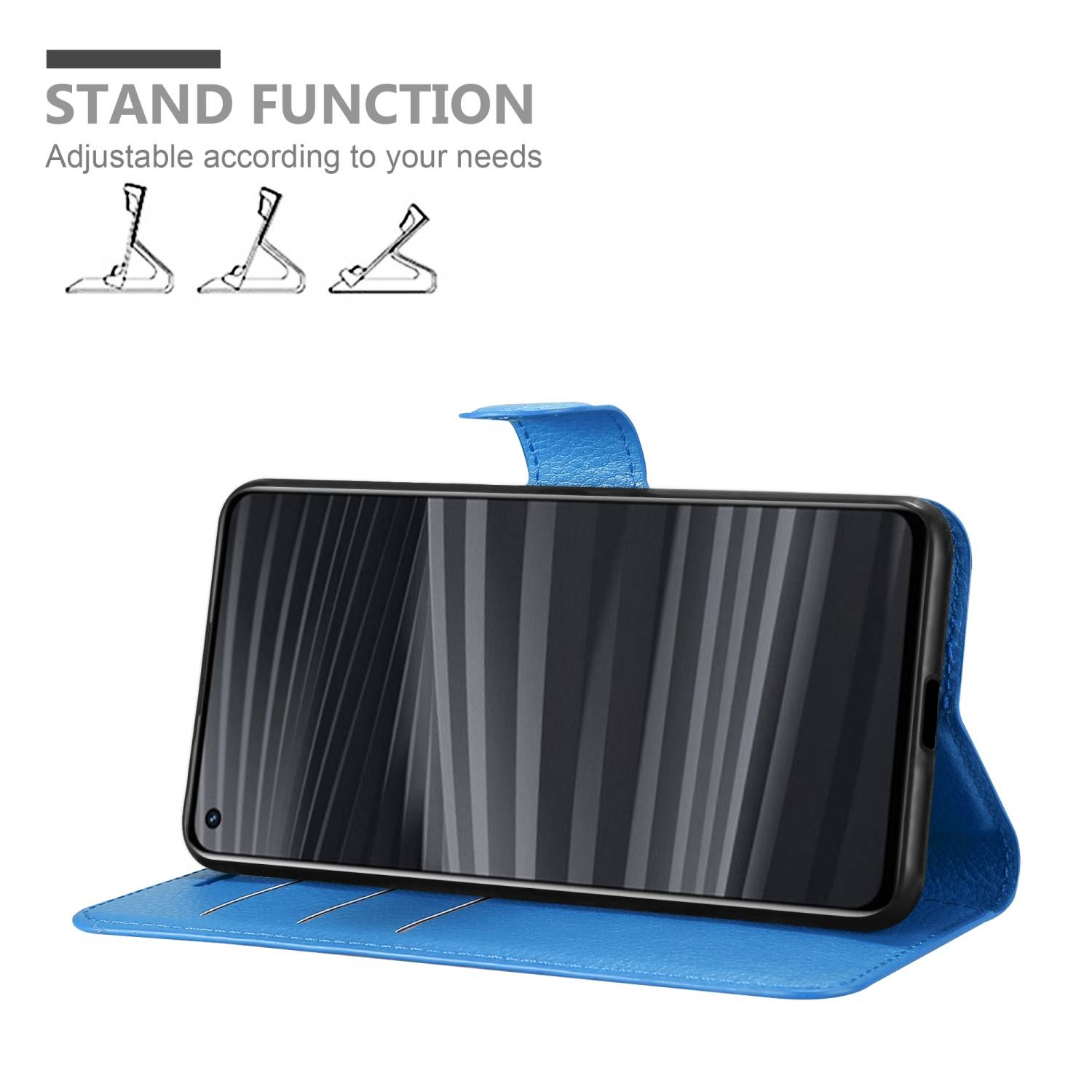 Cadorabo Hülle für Realme GT 2 / GT Neo 2 Schutz Hülle in Blau Handyhülle Etui Case Cover Magnetverschluss