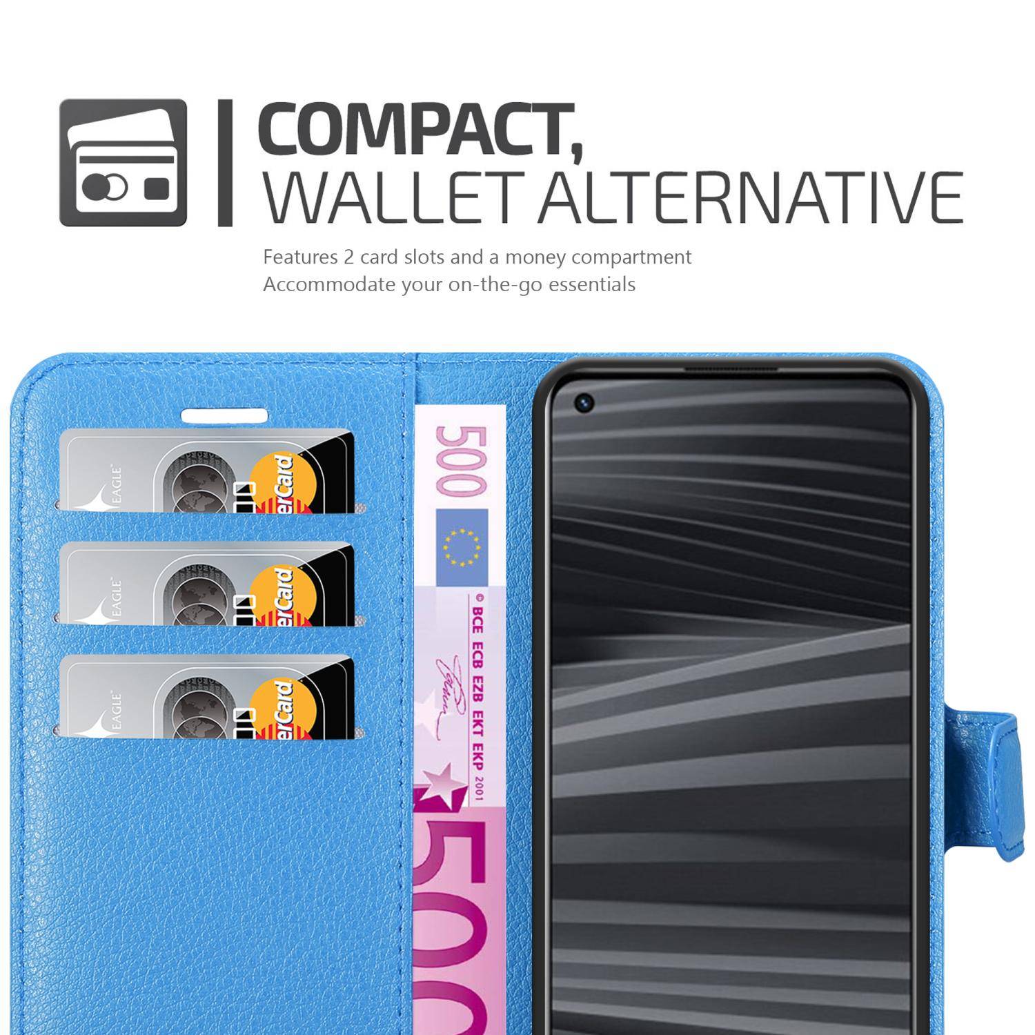 Cadorabo Hülle für Realme GT 2 / GT Neo 2 Schutz Hülle in Blau Handyhülle Etui Case Cover Magnetverschluss