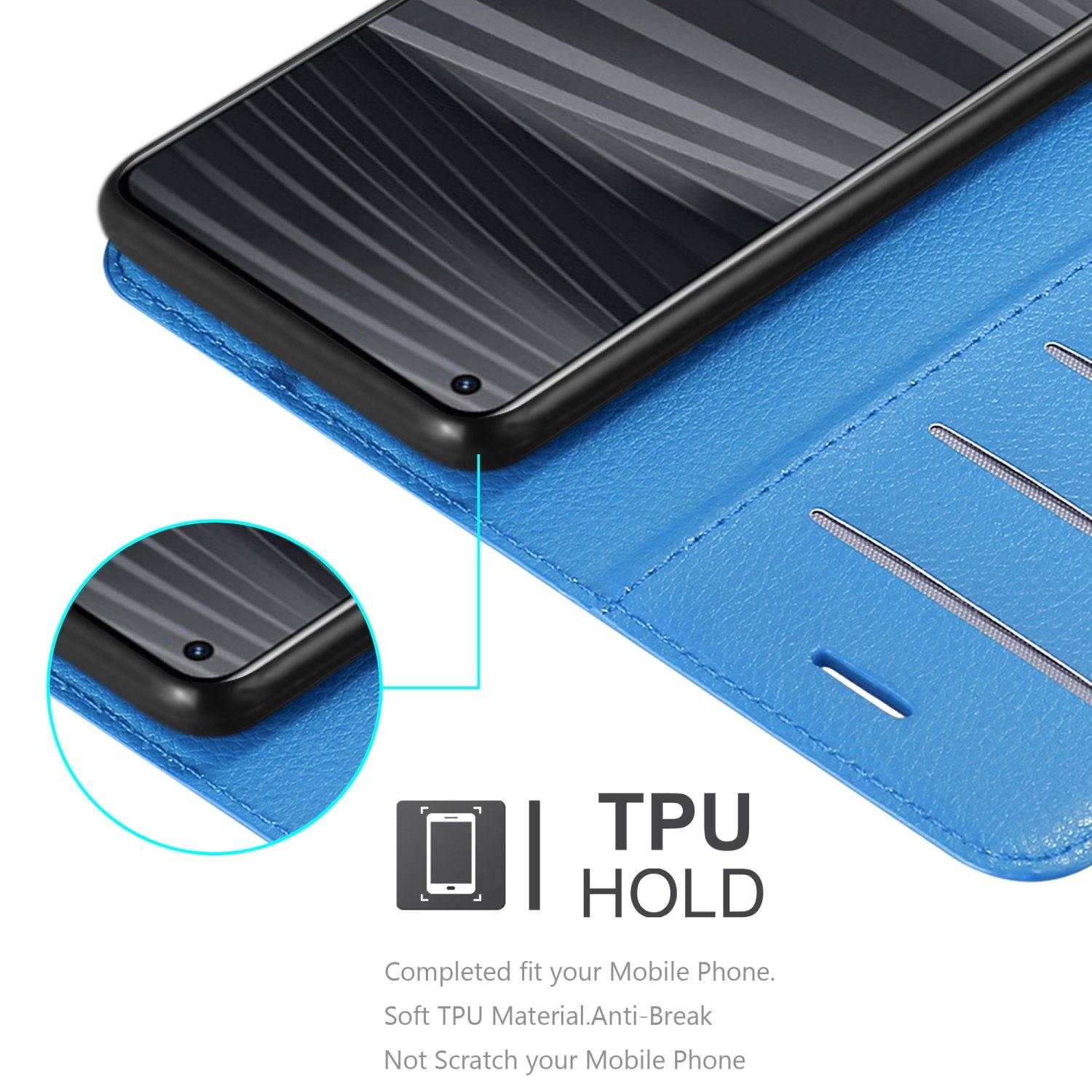 Cadorabo Hülle für Realme GT 2 / GT Neo 2 Schutz Hülle in Blau Handyhülle Etui Case Cover Magnetverschluss