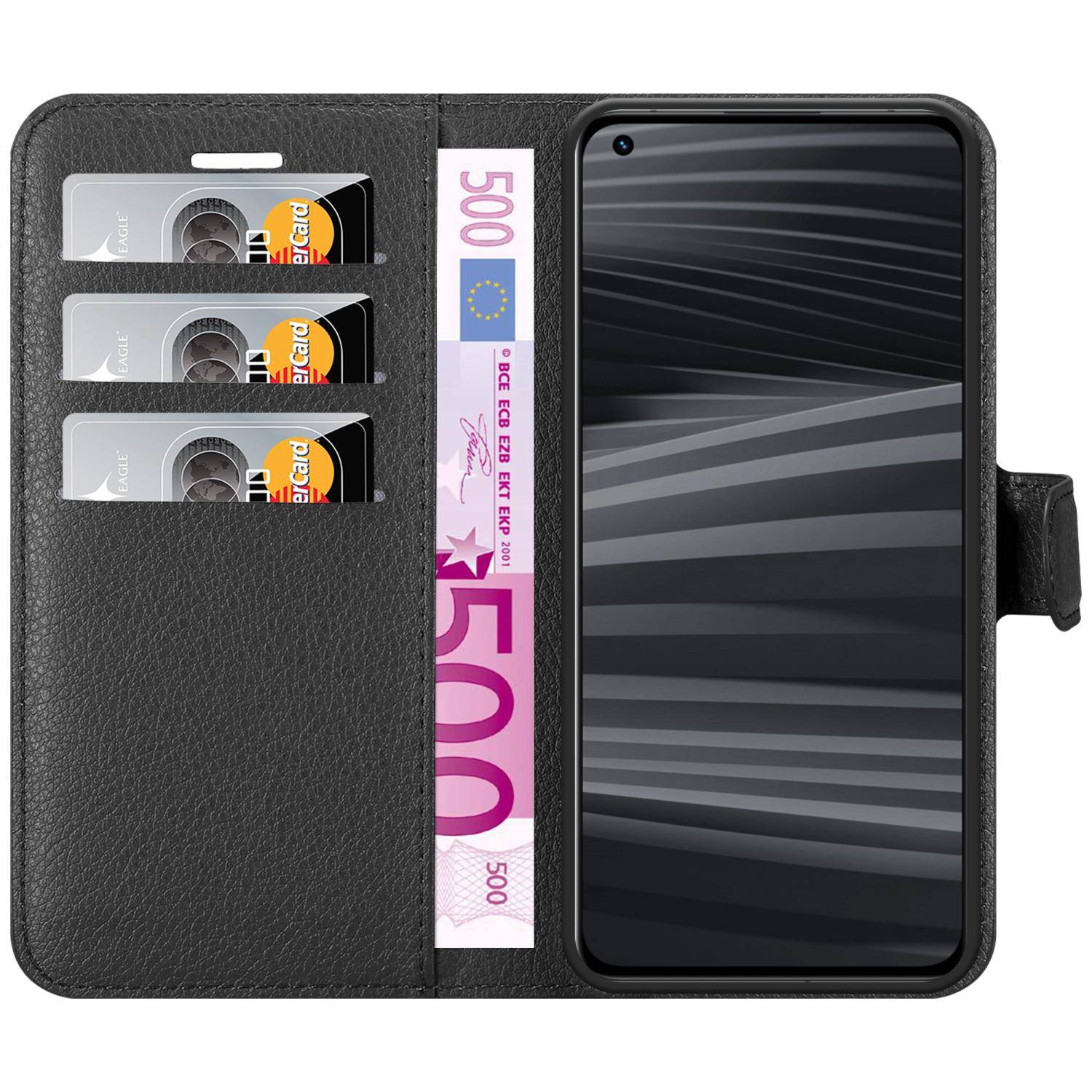 Cadorabo Hülle für Realme GT 2 PRO Schutz Hülle in Schwarz Handyhülle Etui Case Cover Magnetverschluss