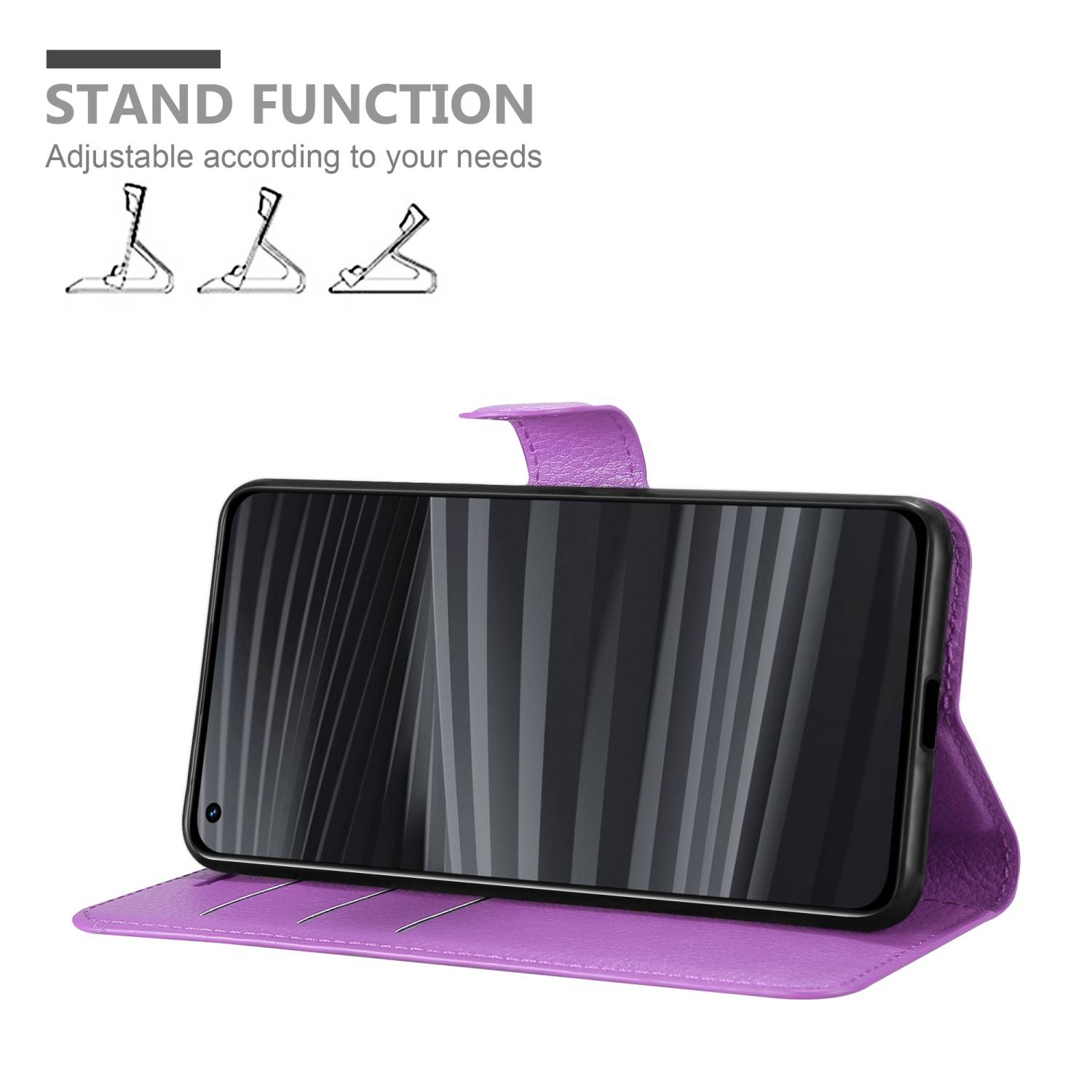 Cadorabo Hülle für Realme GT 2 PRO Schutz Hülle in Lila Handyhülle Etui Case Cover Magnetverschluss