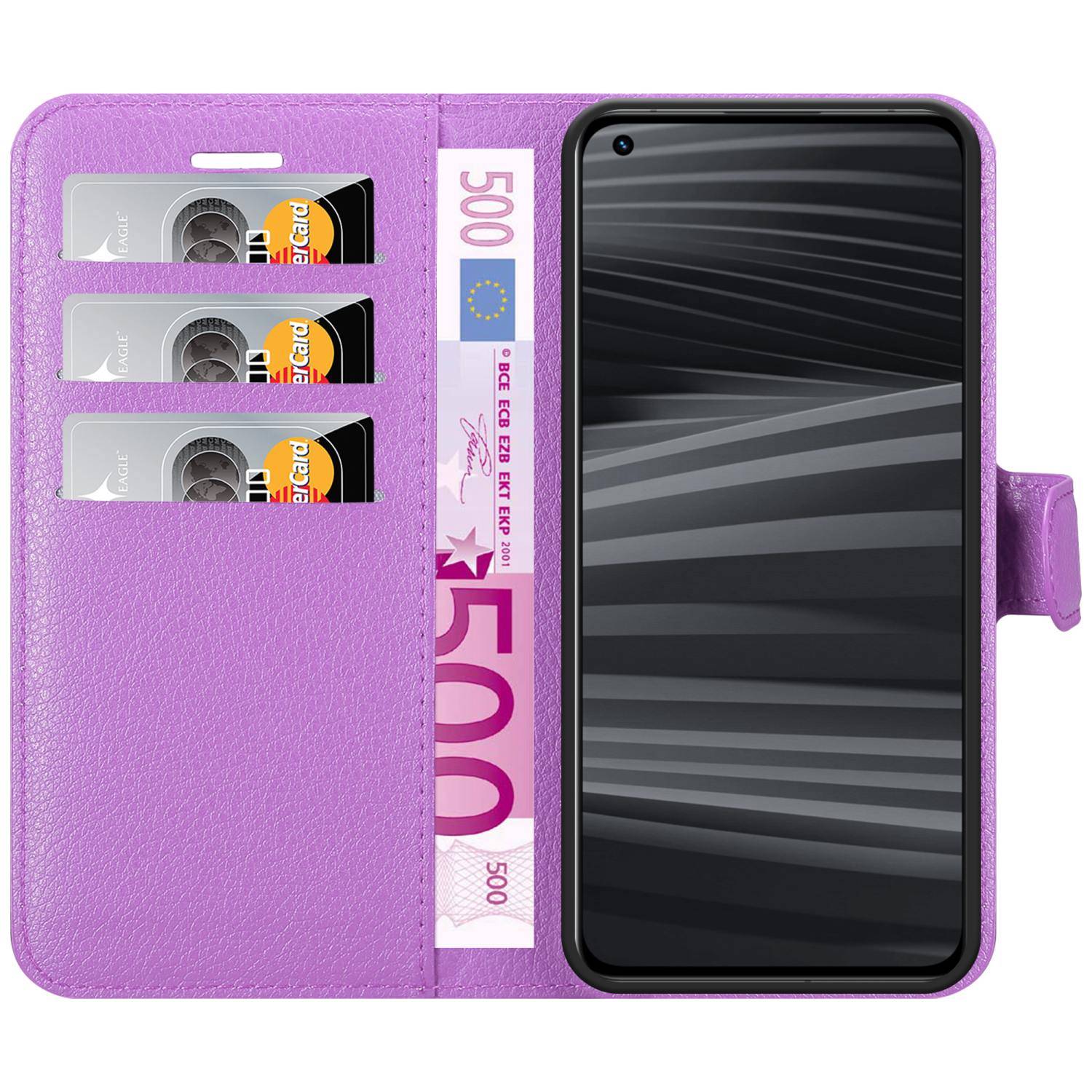 Cadorabo Hülle für Realme GT 2 PRO Schutz Hülle in Lila Handyhülle Etui Case Cover Magnetverschluss