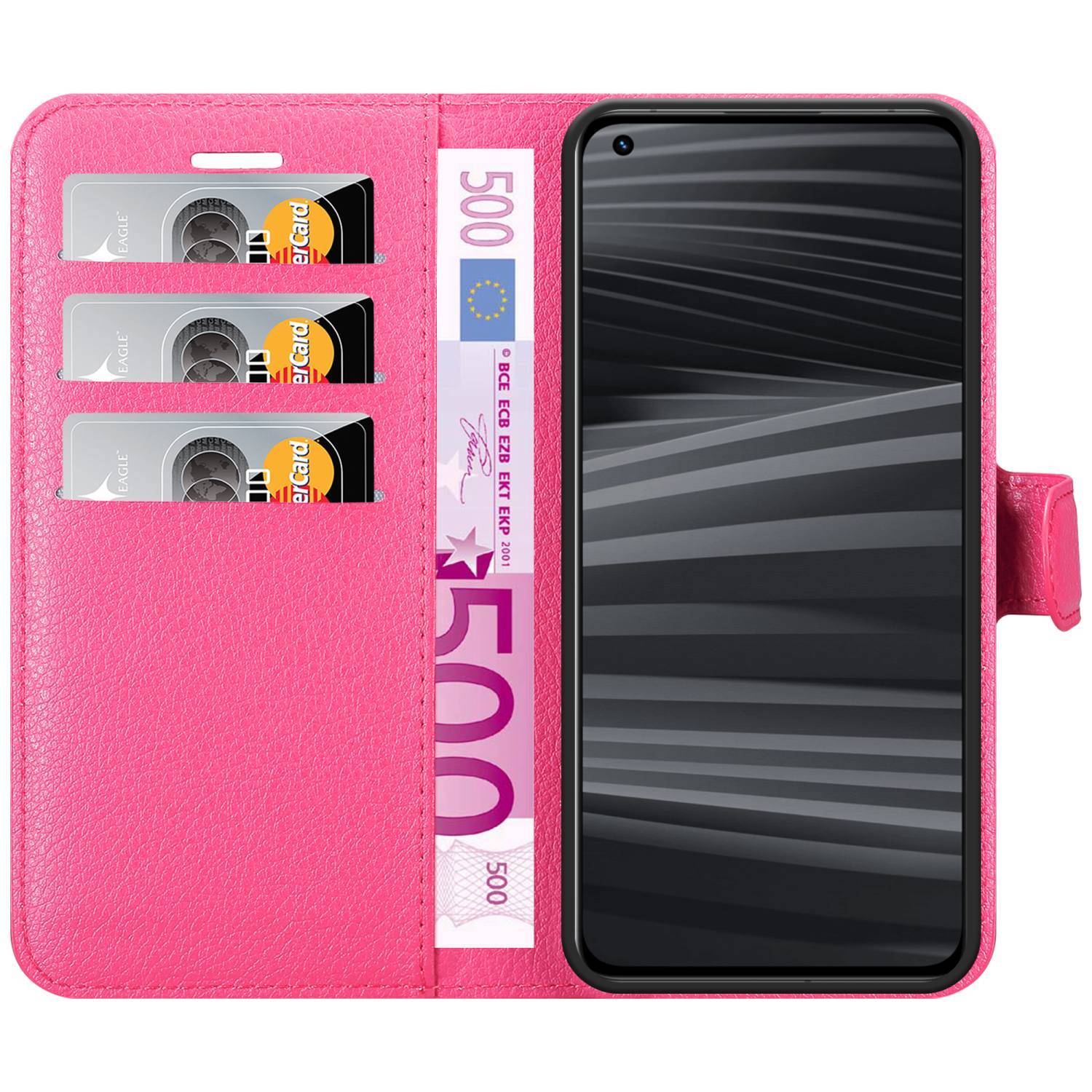 Cadorabo Hülle für Realme GT 2 PRO Schutz Hülle in Pink Handyhülle Etui Case Cover Magnetverschluss