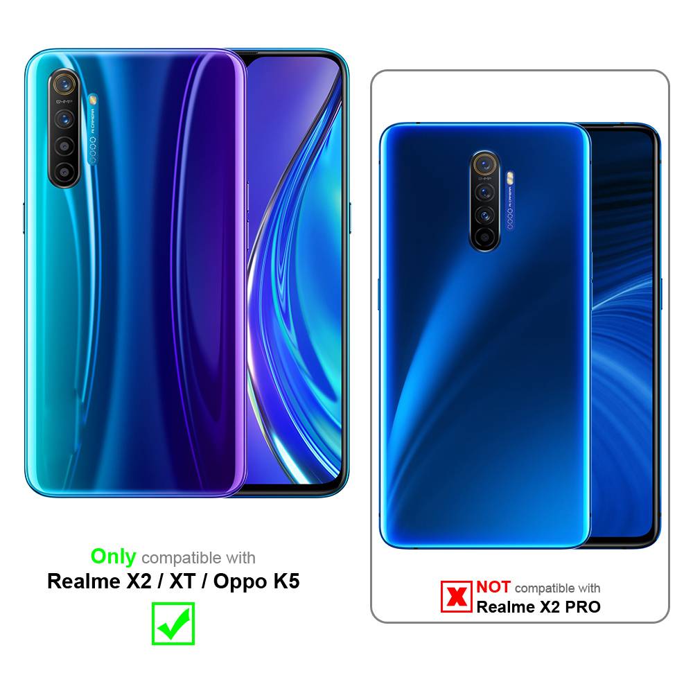 Cadorabo Hülle für Realme X2 / XT / Oppo K5 Schutz Hülle in Blau Handyhülle Etui Case Cover Magnetverschluss
