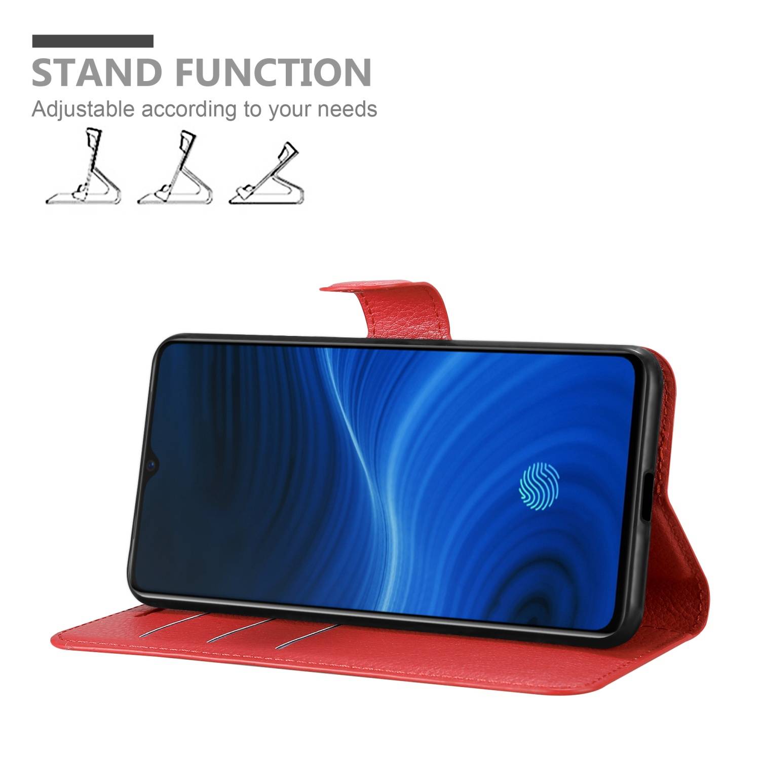 Cadorabo Hülle für Realme X2 PRO / Oppo Reno Ace Schutz Hülle in Rot Handyhülle Etui Case Cover Magnetverschluss