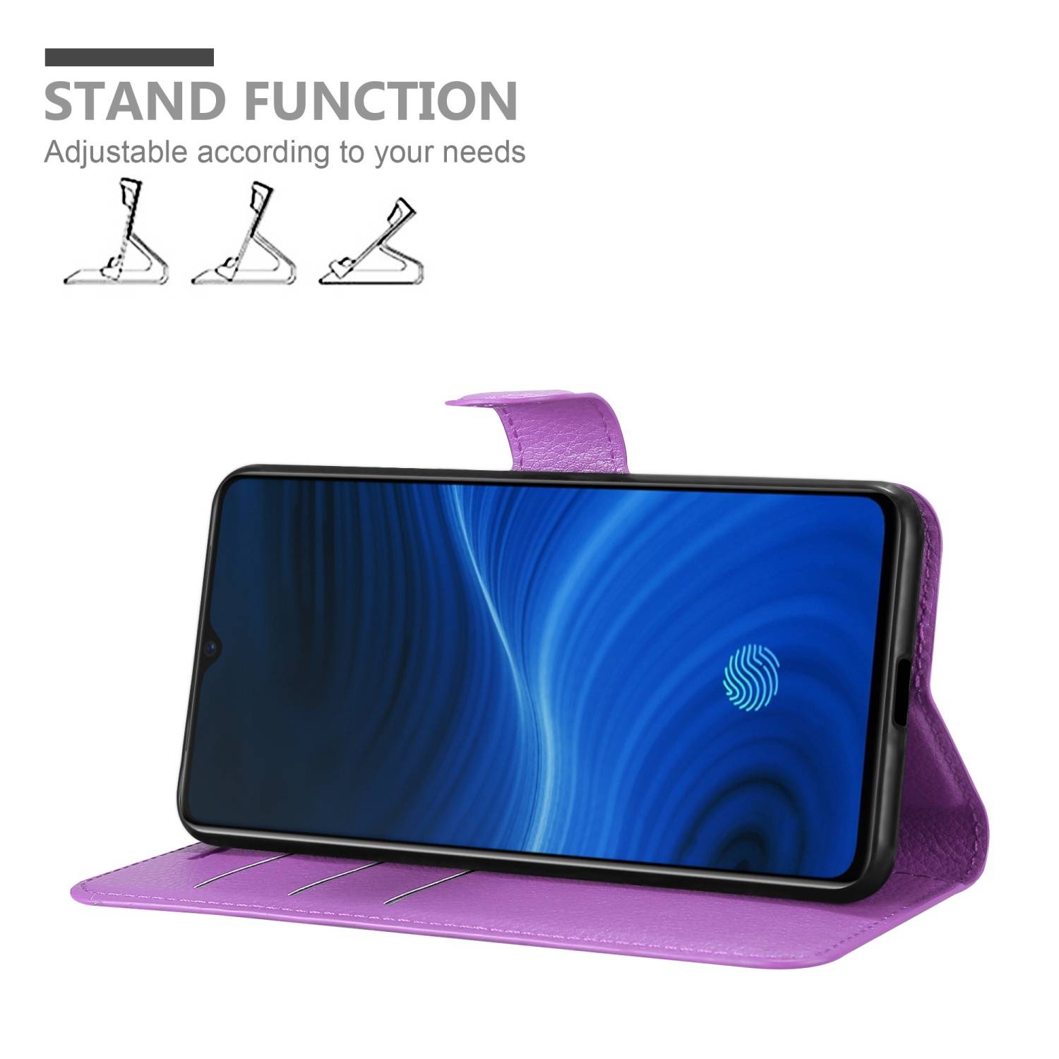 Cadorabo Hülle für Realme X2 PRO / Oppo Reno Ace Schutz Hülle in Lila Handyhülle Etui Case Cover Magnetverschluss