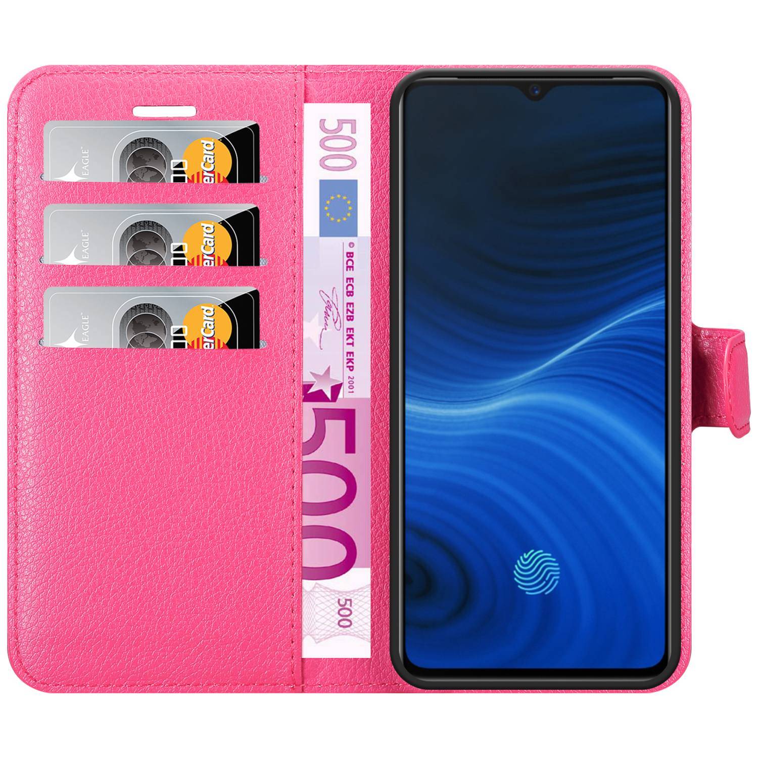 Cadorabo Hülle für Realme X2 PRO / Oppo Reno Ace Schutz Hülle in Pink Handyhülle Etui Case Cover Magnetverschluss