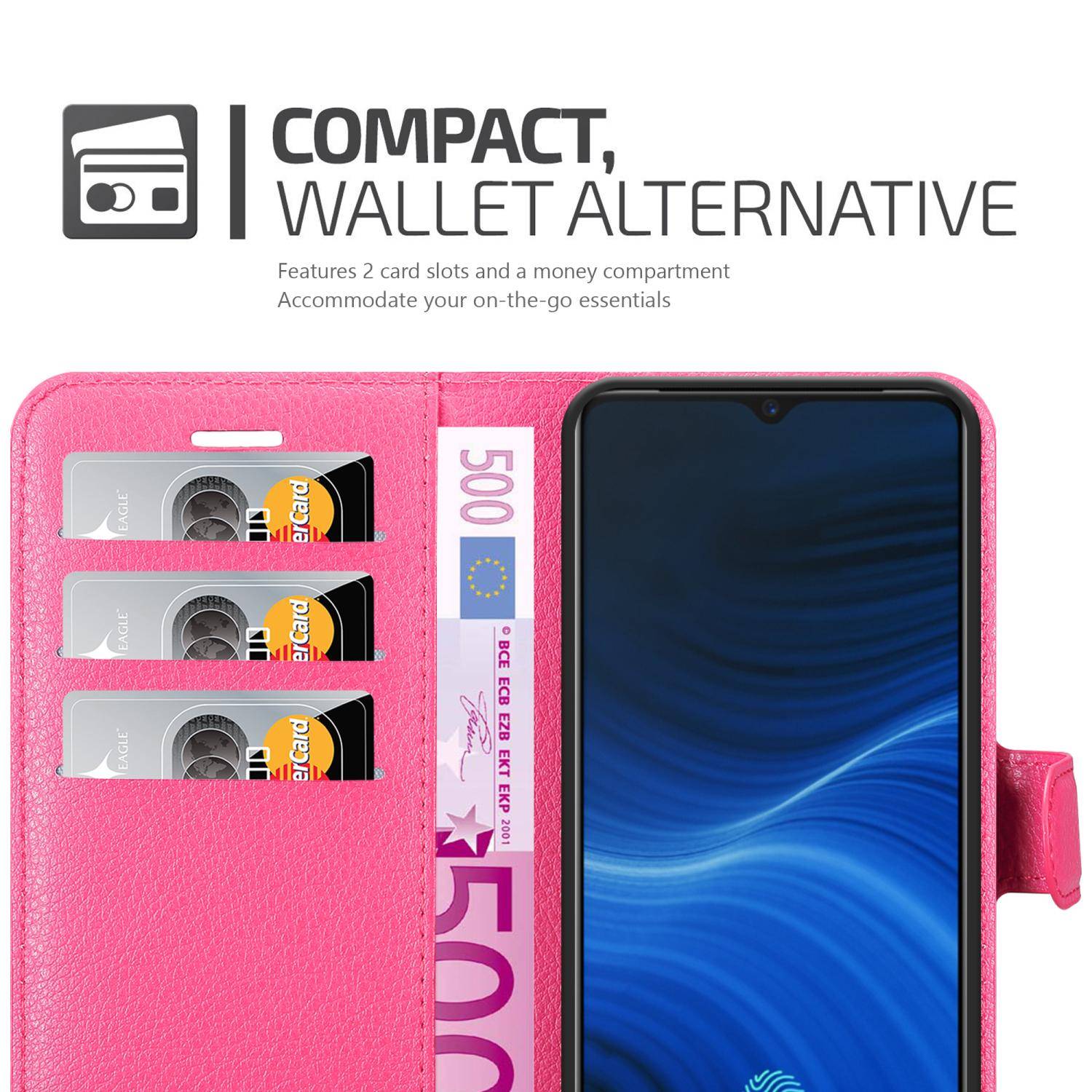 Cadorabo Hülle für Realme X2 PRO / Oppo Reno Ace Schutz Hülle in Pink Handyhülle Etui Case Cover Magnetverschluss
