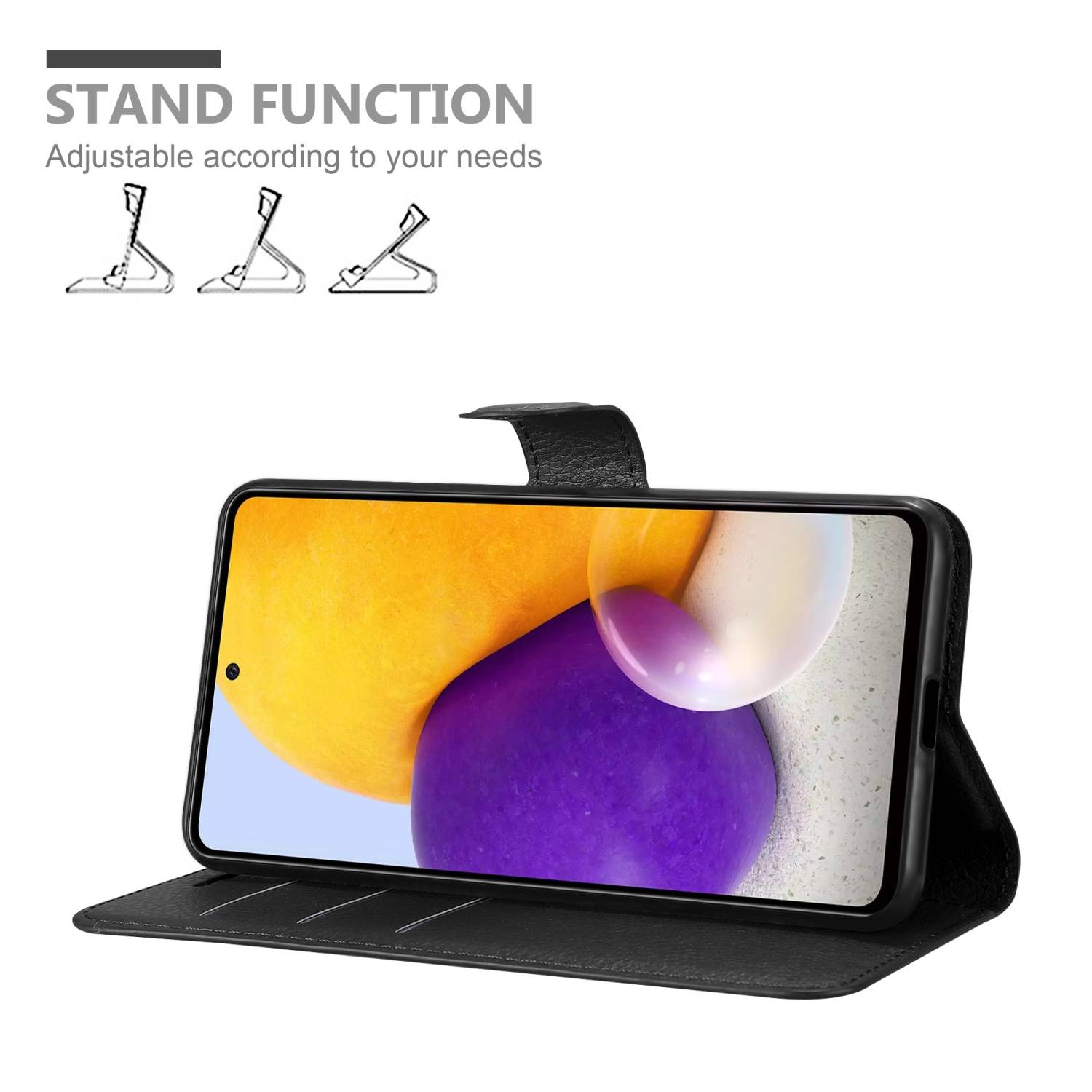 Cadorabo Hülle für Samsung Galaxy A73 5G Schutz Hülle in Schwarz Handyhülle Etui Case Cover Magnetverschluss