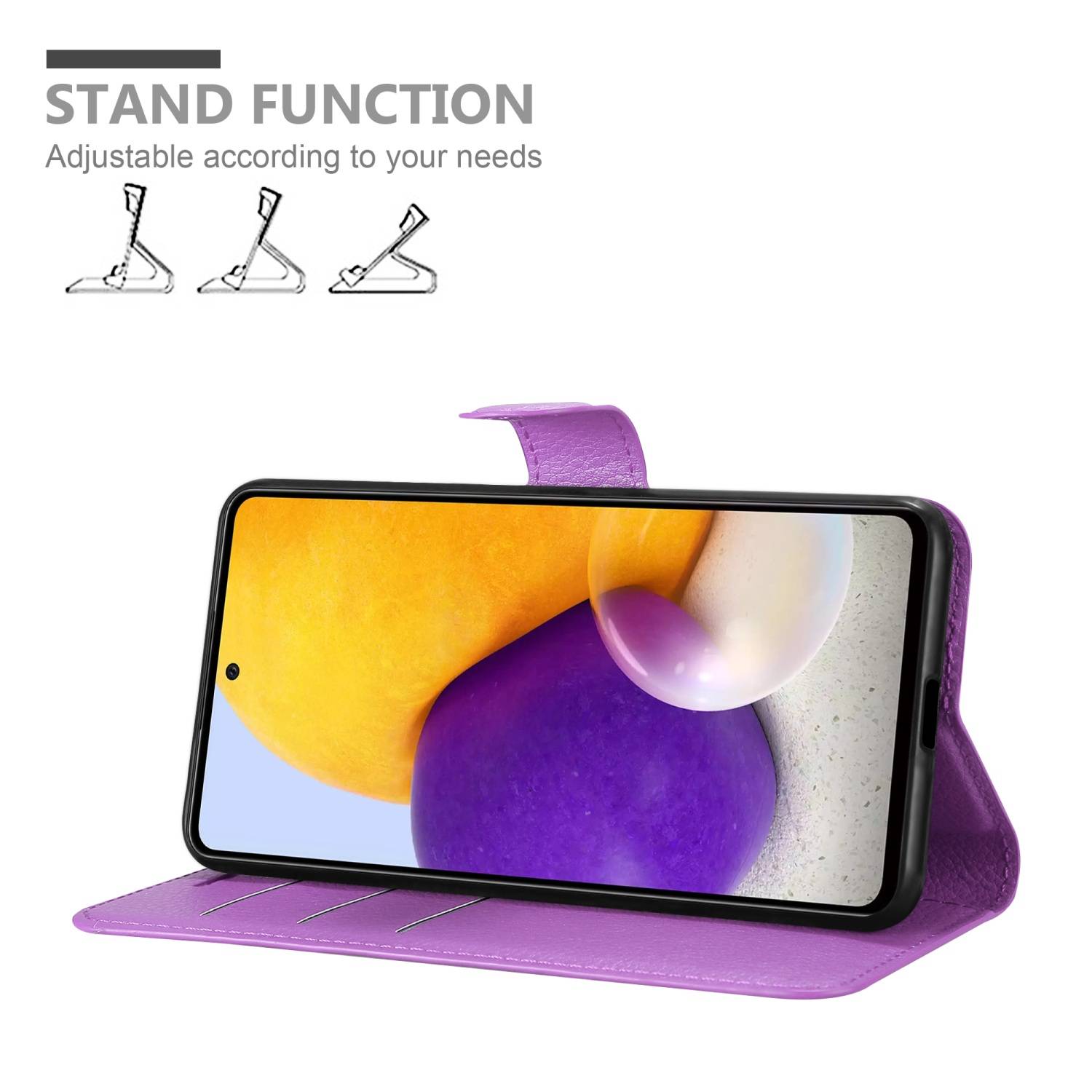 Cadorabo Hülle für Samsung Galaxy A73 5G Schutz Hülle in Lila Handyhülle Etui Case Cover Magnetverschluss