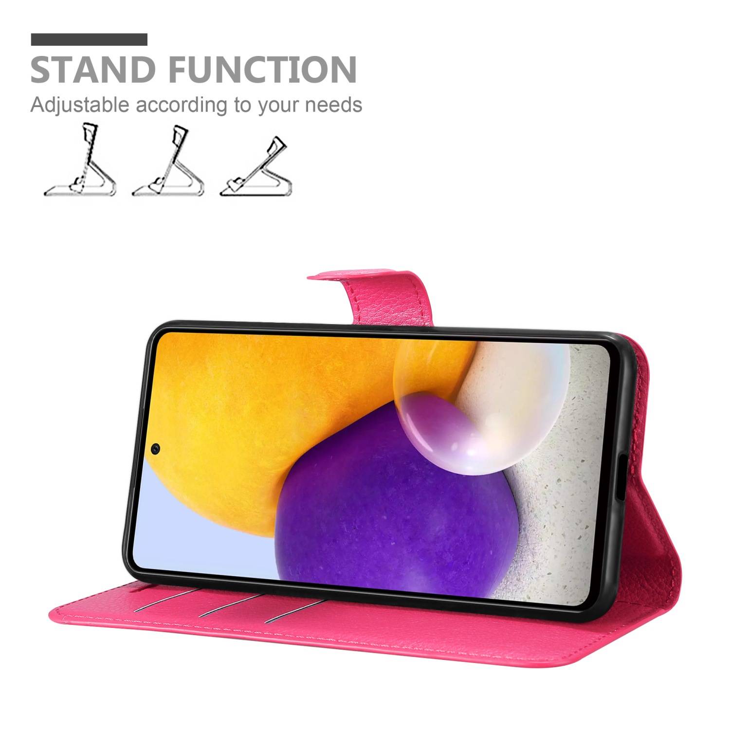 Cadorabo Hülle für Samsung Galaxy A73 5G Schutz Hülle in Pink Handyhülle Etui Case Cover Magnetverschluss