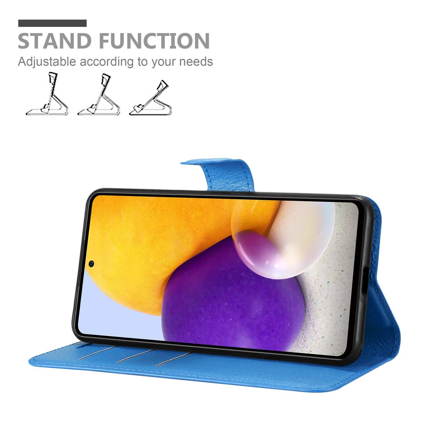 Cadorabo Hülle für Samsung Galaxy A73 5G Schutz Hülle in Blau Handyhülle Etui Case Cover Magnetverschluss