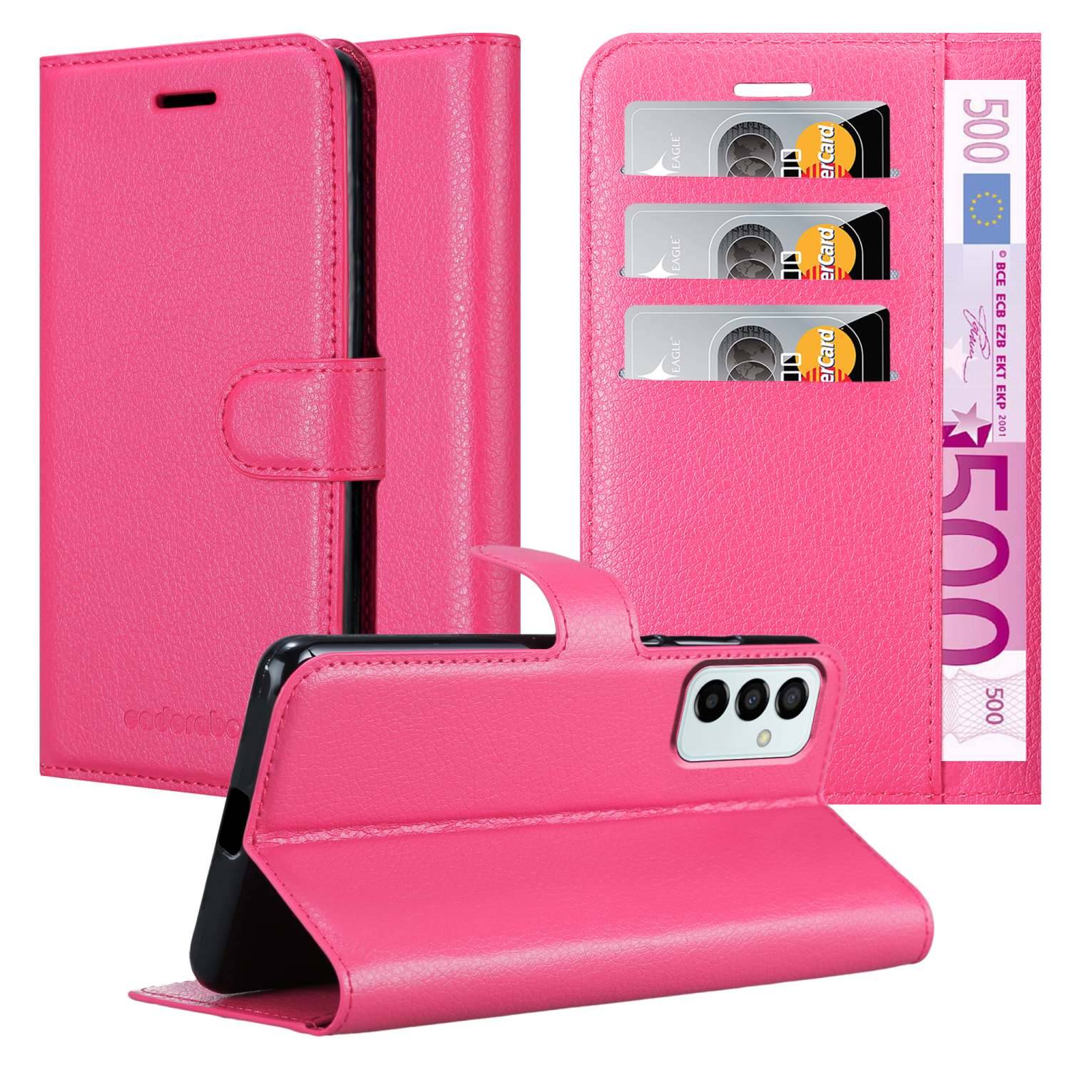Cadorabo Hülle für Samsung Galaxy M23 5G Schutz Hülle in Pink Handyhülle Etui Case Cover Magnetverschluss