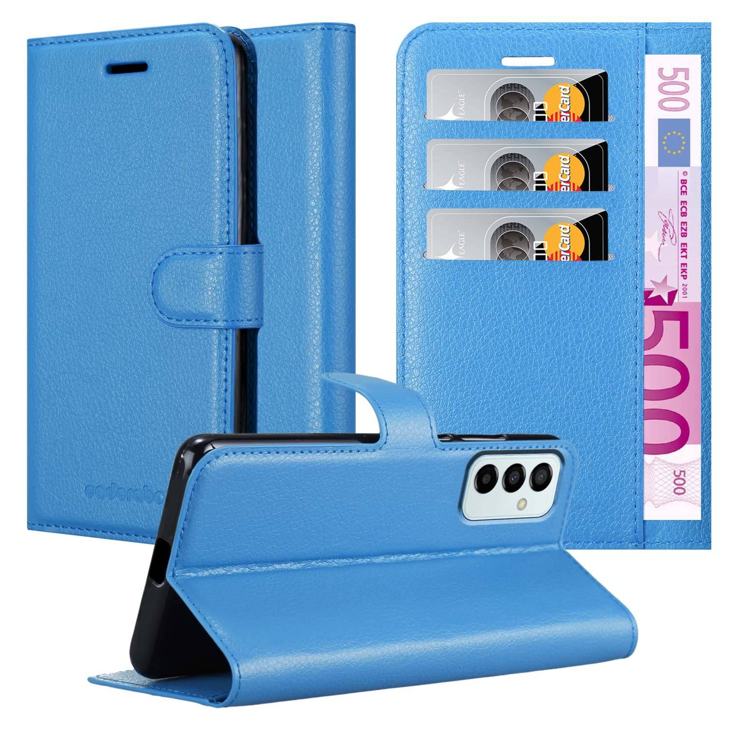 Cadorabo Hülle für Samsung Galaxy M23 5G Schutz Hülle in Blau Handyhülle Etui Case Cover Magnetverschluss