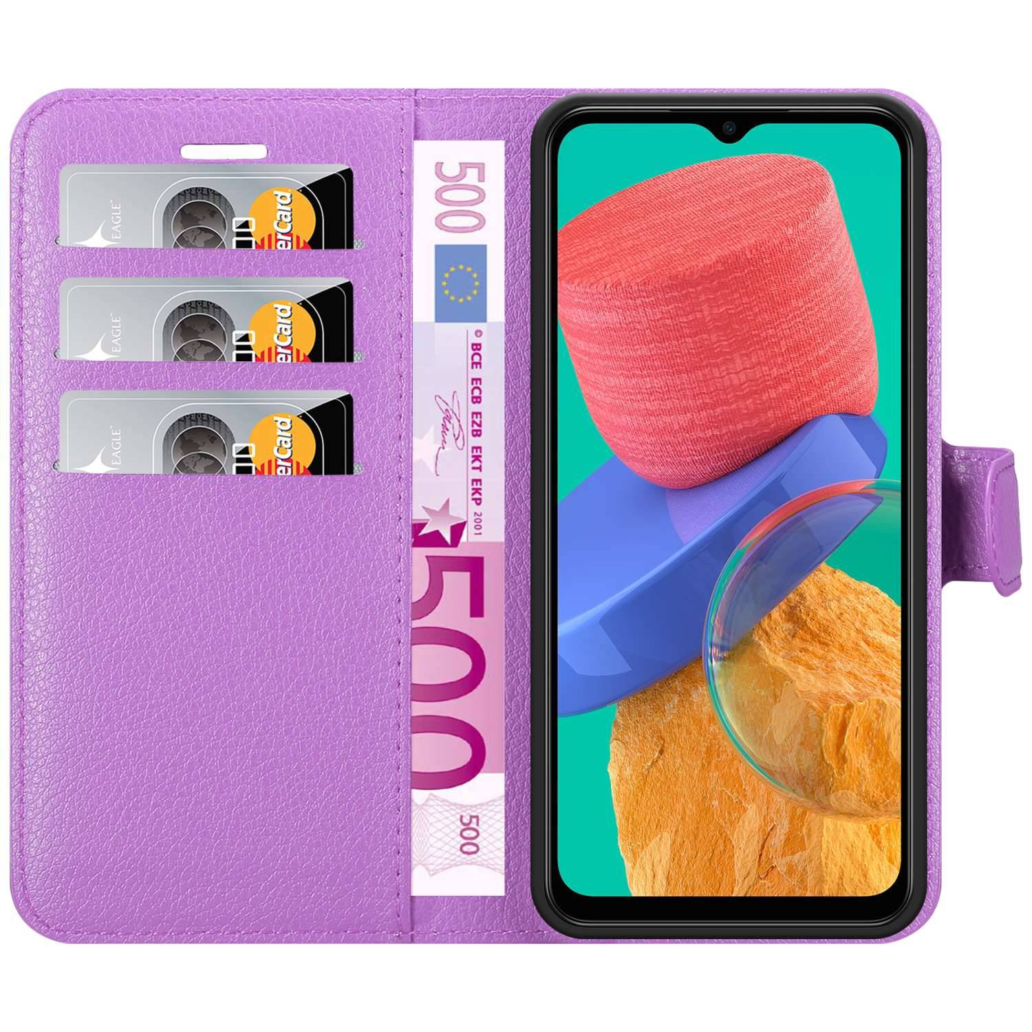 Cadorabo Hülle für Samsung Galaxy M33 5G Schutz Hülle in Lila Handyhülle Etui Case Cover Magnetverschluss