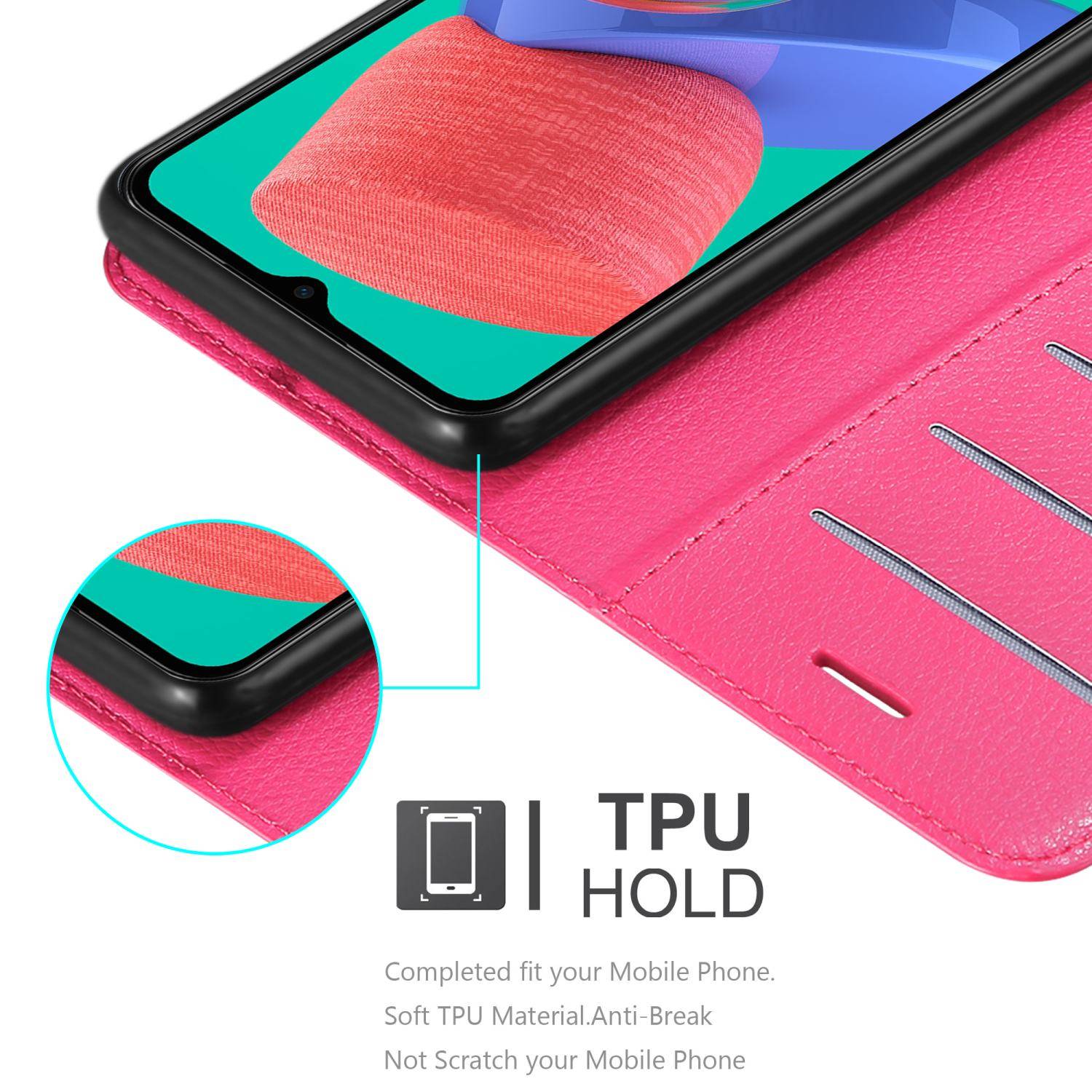Cadorabo Hülle für Samsung Galaxy M33 5G Schutz Hülle in Pink Handyhülle Etui Case Cover Magnetverschluss