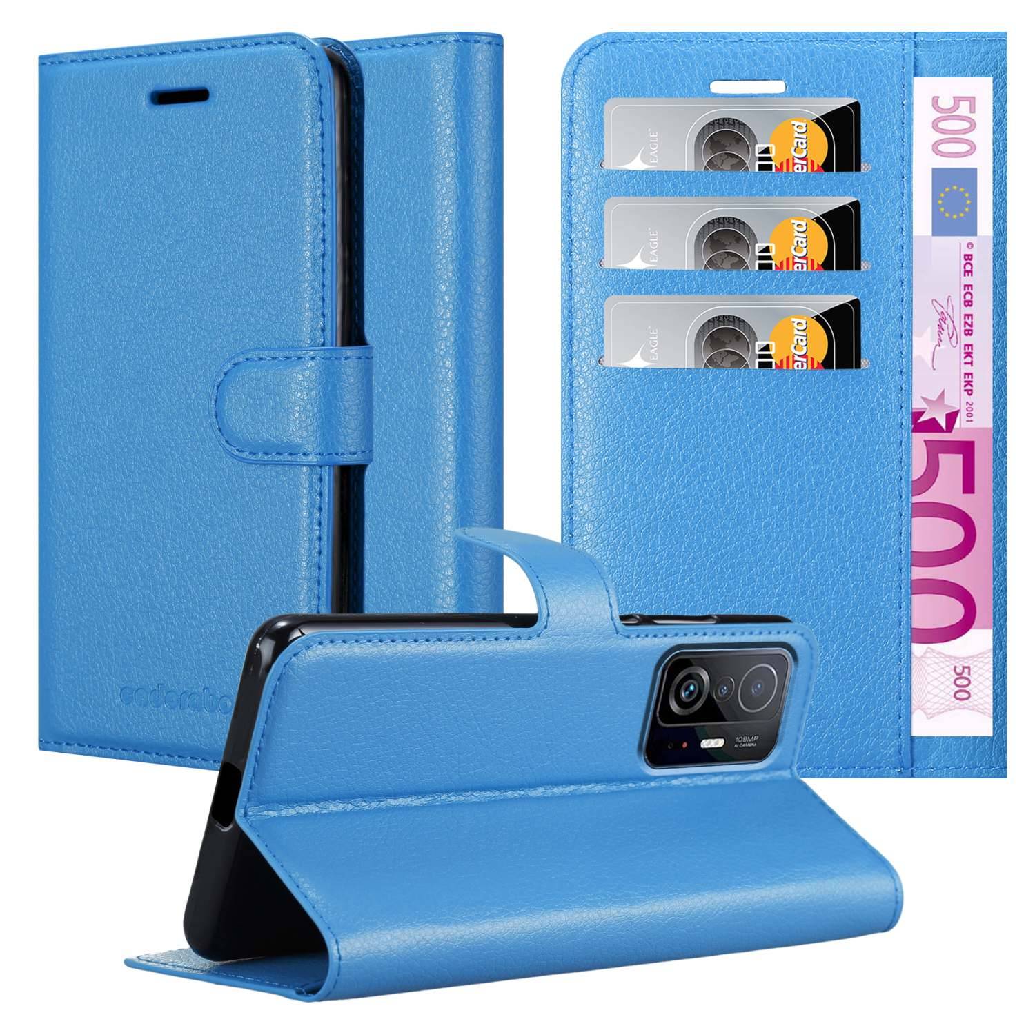 Cadorabo Hülle für Xiaomi 11T / 11T PRO Schutz Hülle in Blau Handyhülle Etui Case Cover Magnetverschluss