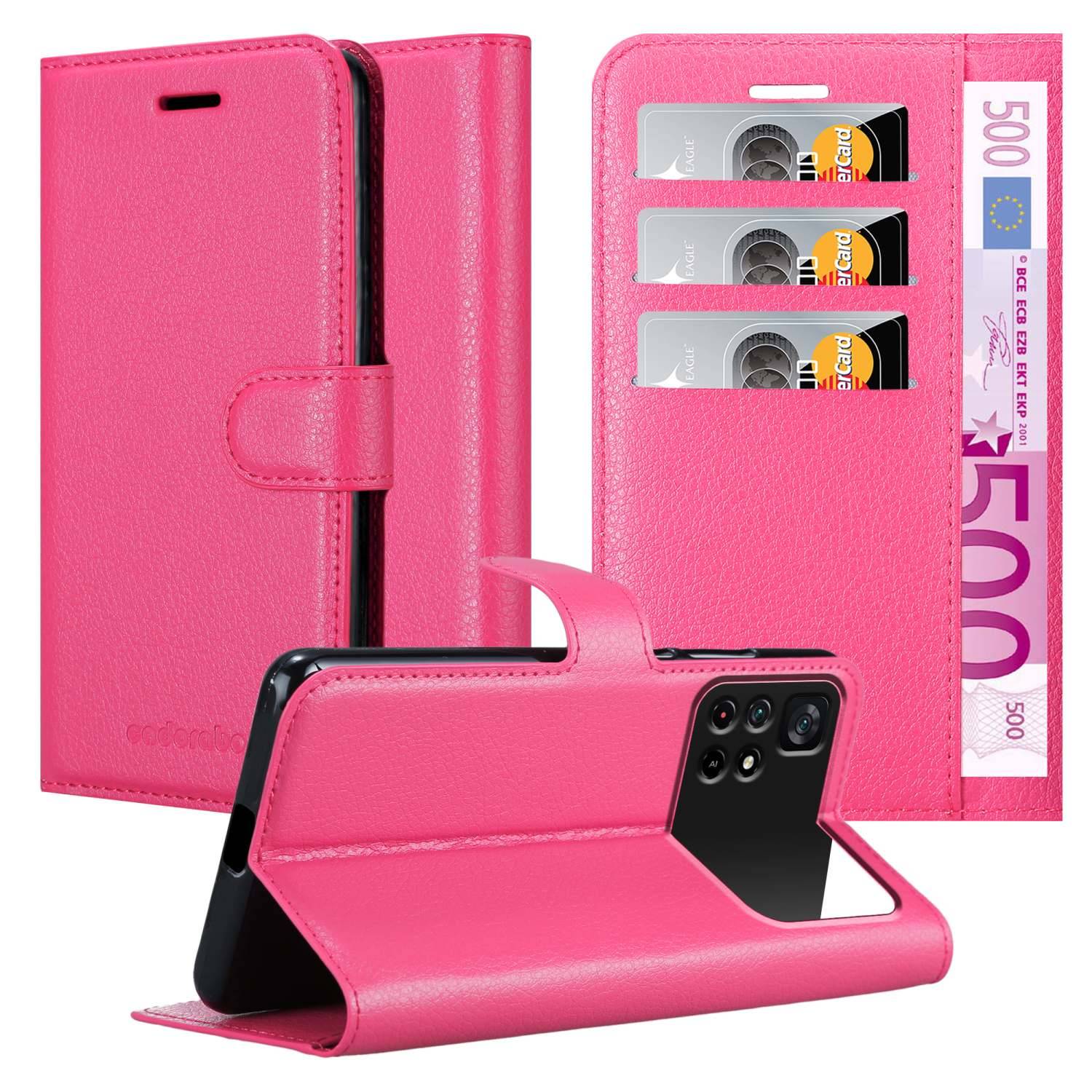 Cadorabo Hülle für Xiaomi POCO M4 PRO 5G Schutz Hülle in Pink Handyhülle Etui Case Cover Magnetverschluss