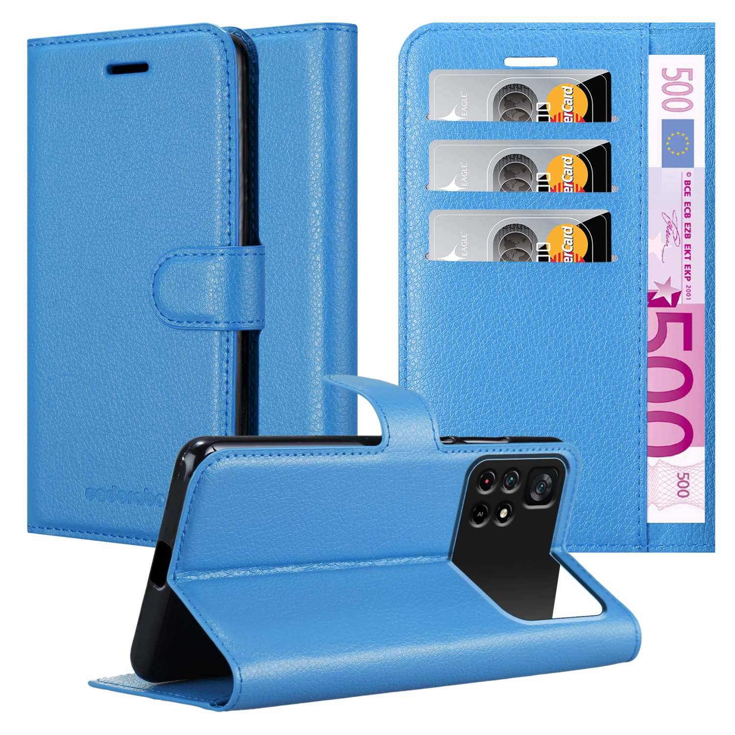 Cadorabo Hülle für Xiaomi POCO M4 PRO 5G Schutz Hülle in Blau Handyhülle Etui Case Cover Magnetverschluss