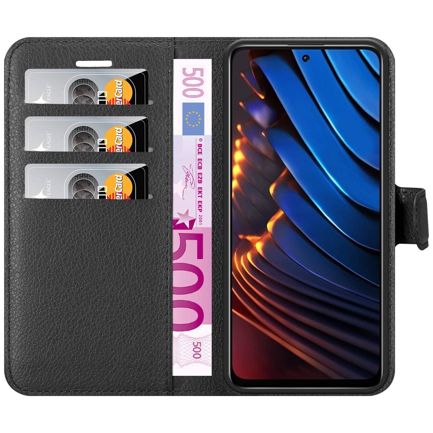 Cadorabo Hülle für Xiaomi POCO X3 GT Schutz Hülle in Schwarz Handyhülle Etui Case Cover Magnetverschluss