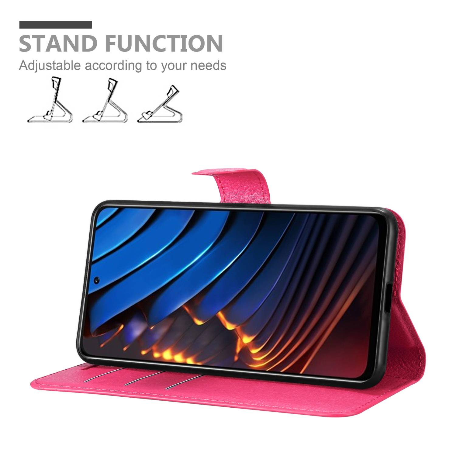 Cadorabo Hülle für Xiaomi POCO X3 GT Schutz Hülle in Pink Handyhülle Etui Case Cover Magnetverschluss