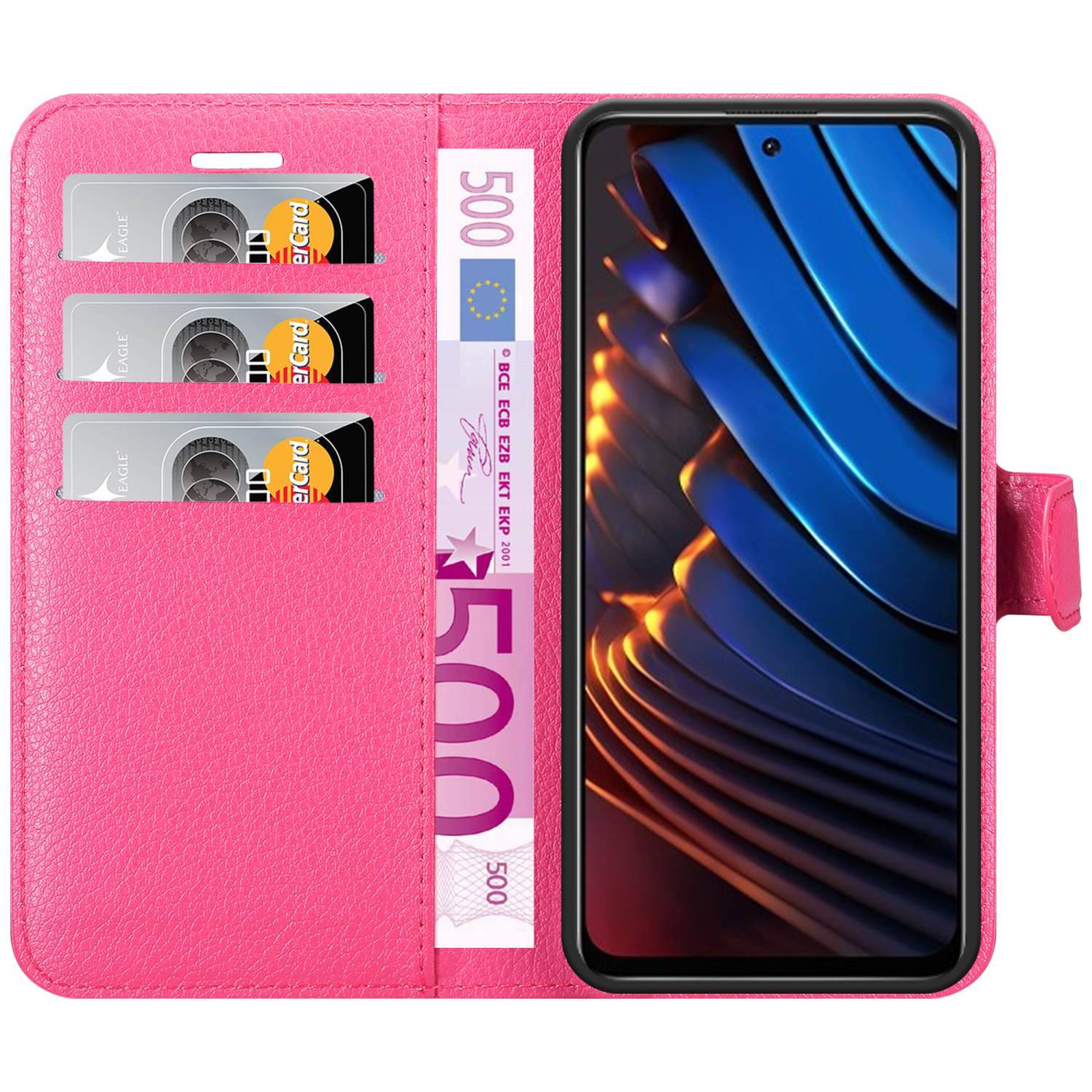 Cadorabo Hülle für Xiaomi POCO X3 GT Schutz Hülle in Pink Handyhülle Etui Case Cover Magnetverschluss