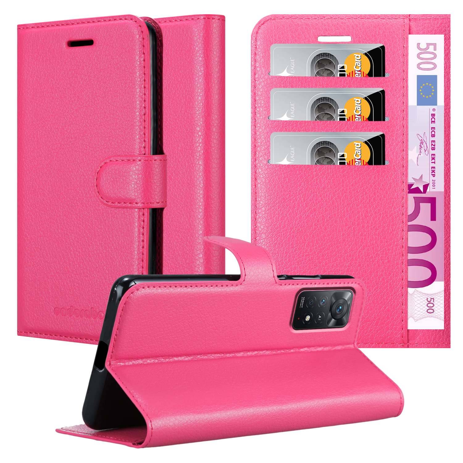 Cadorabo Hülle für Xiaomi RedMi NOTE 11 PRO 4G / 5G Schutz Hülle in Pink Handyhülle Etui Case Cover Magnetverschluss