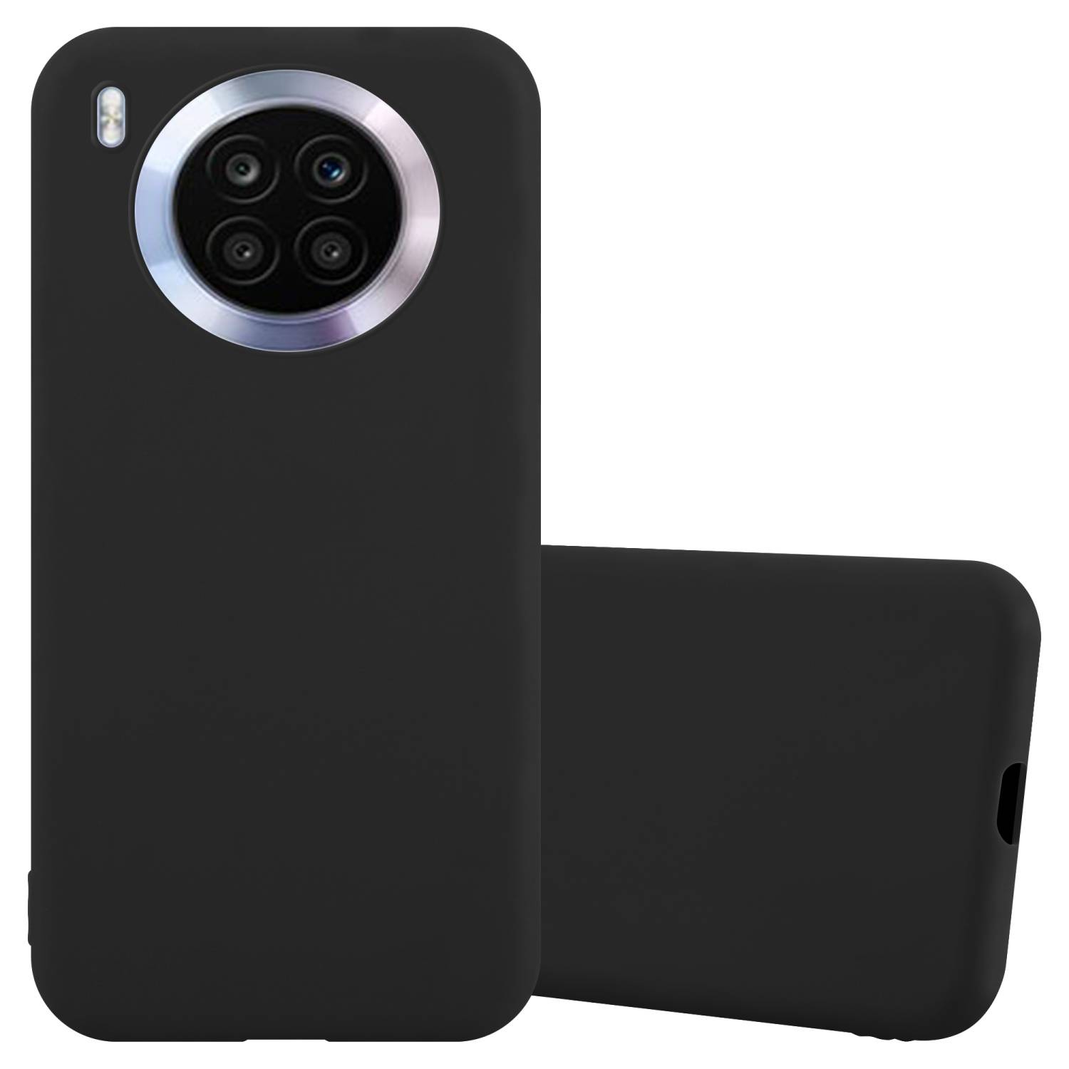 Cadorabo Hülle für Honor 50 LITE Schutzhülle in Schwarz Handyhülle TPU Silikon Etui Case Cover