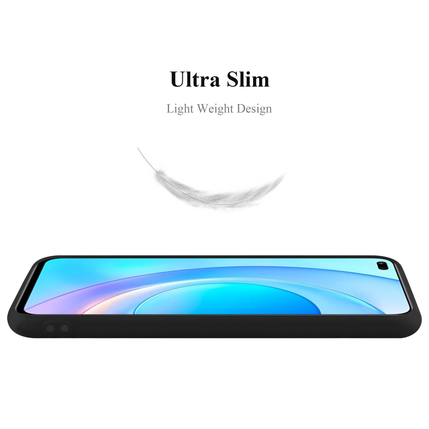 Cadorabo Hülle für Honor 50 LITE Schutzhülle in Schwarz Handyhülle TPU Silikon Etui Case Cover
