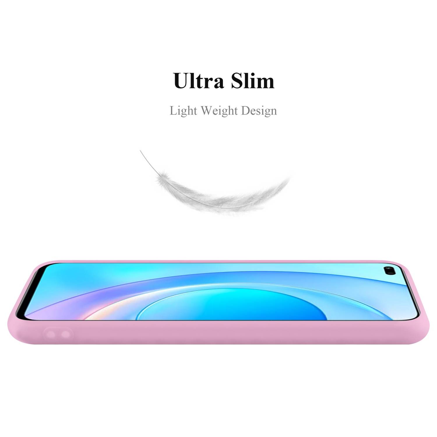 Cadorabo Hülle für Honor 50 LITE Schutzhülle in Rosa Handyhülle TPU Silikon Etui Case Cover