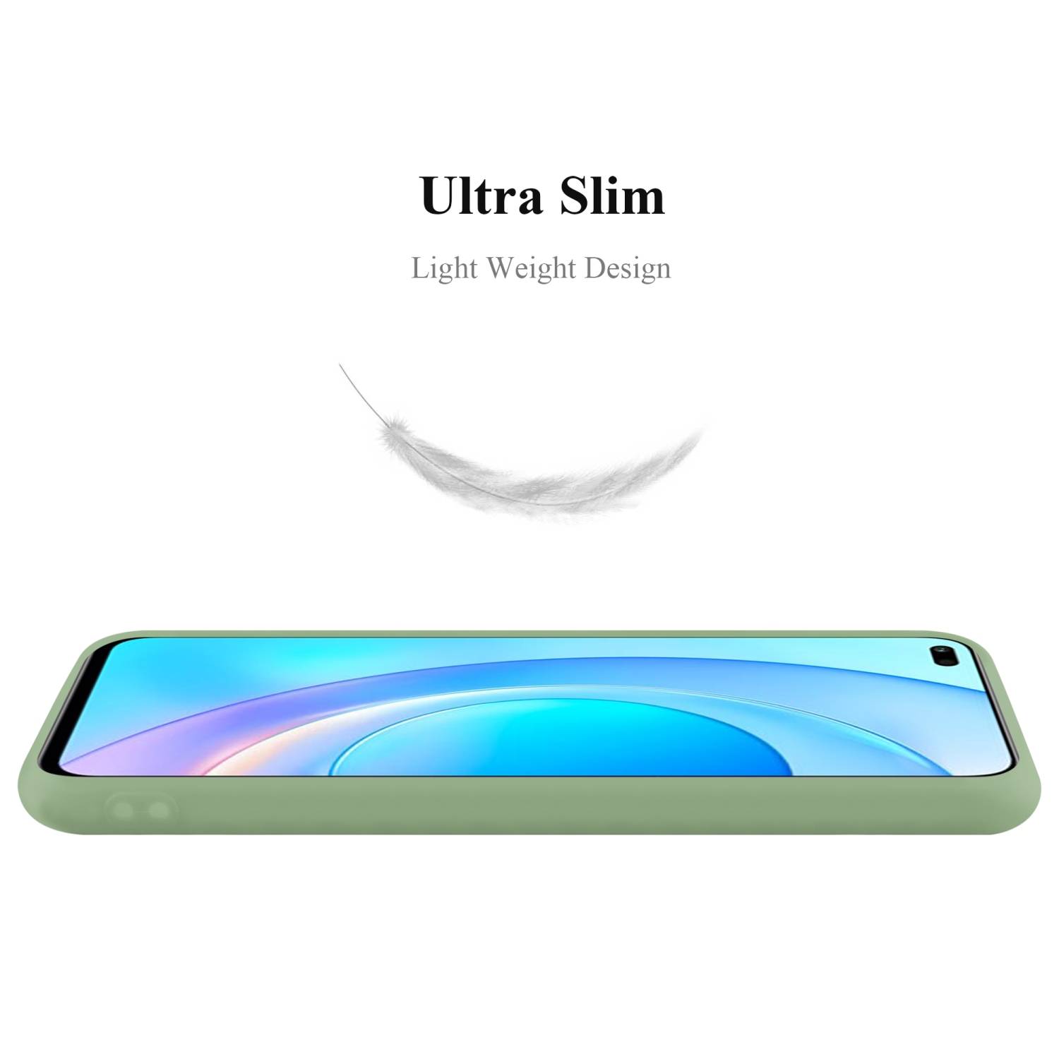 Cadorabo Hülle für Honor 50 LITE Schutzhülle in Grün Handyhülle TPU Silikon Etui Case Cover
