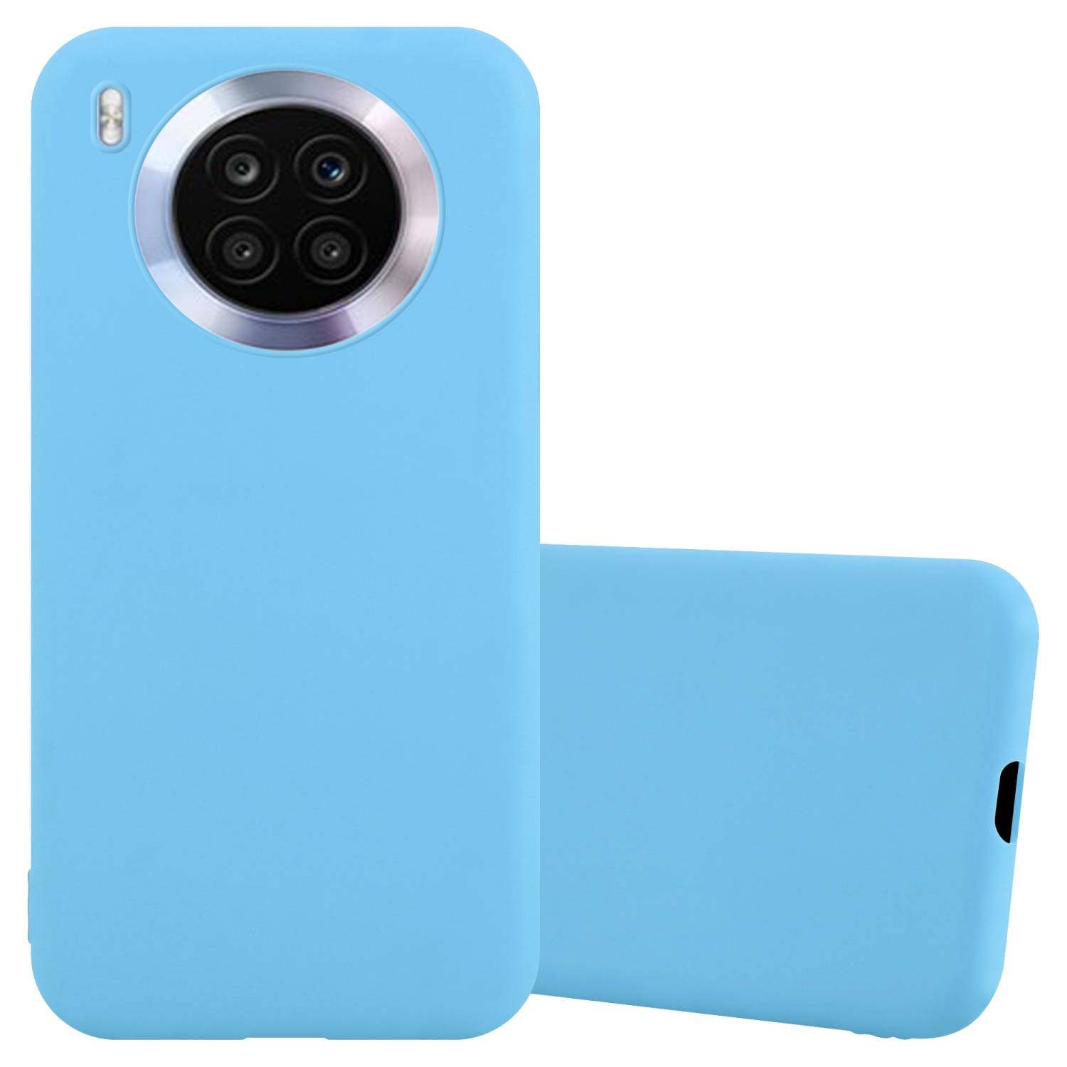 Cadorabo Hülle für Honor 50 LITE Schutzhülle in Blau Handyhülle TPU Silikon Etui Case Cover