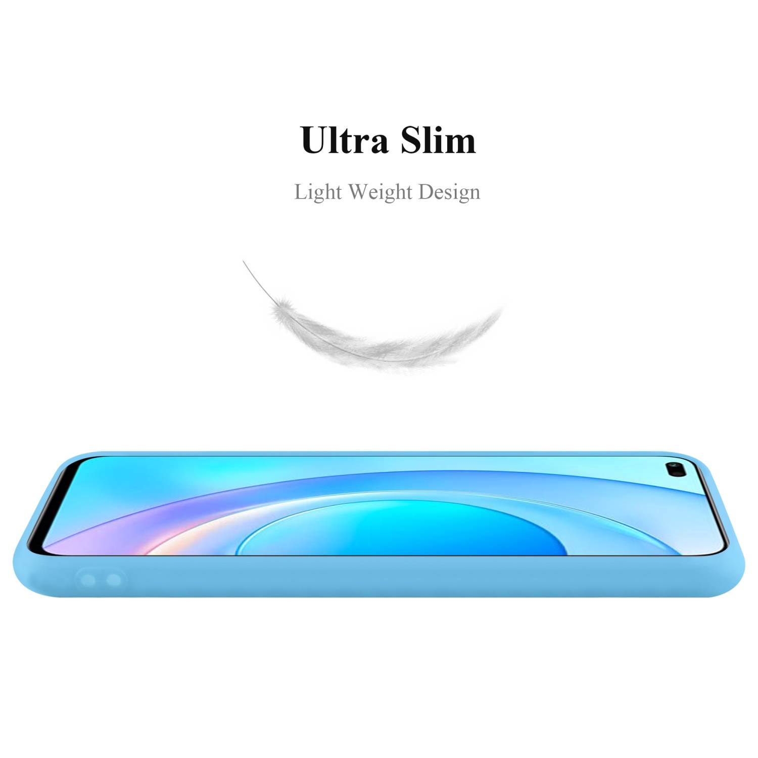 Cadorabo Hülle für Honor 50 LITE Schutzhülle in Blau Handyhülle TPU Silikon Etui Case Cover