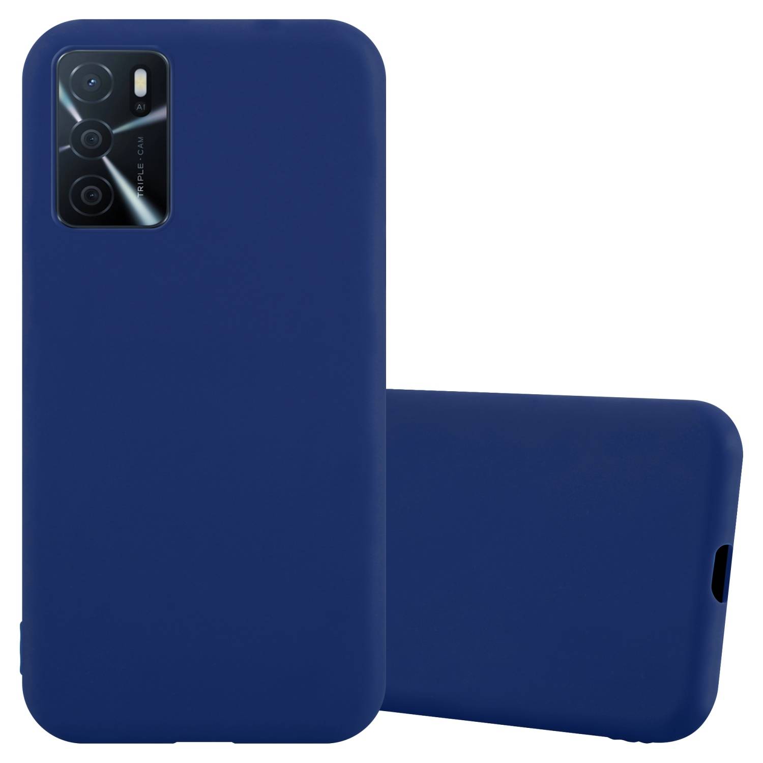 Cadorabo Hülle für Oppo A16s / A54s Schutzhülle in Blau Handyhülle TPU Silikon Etui Case Cover