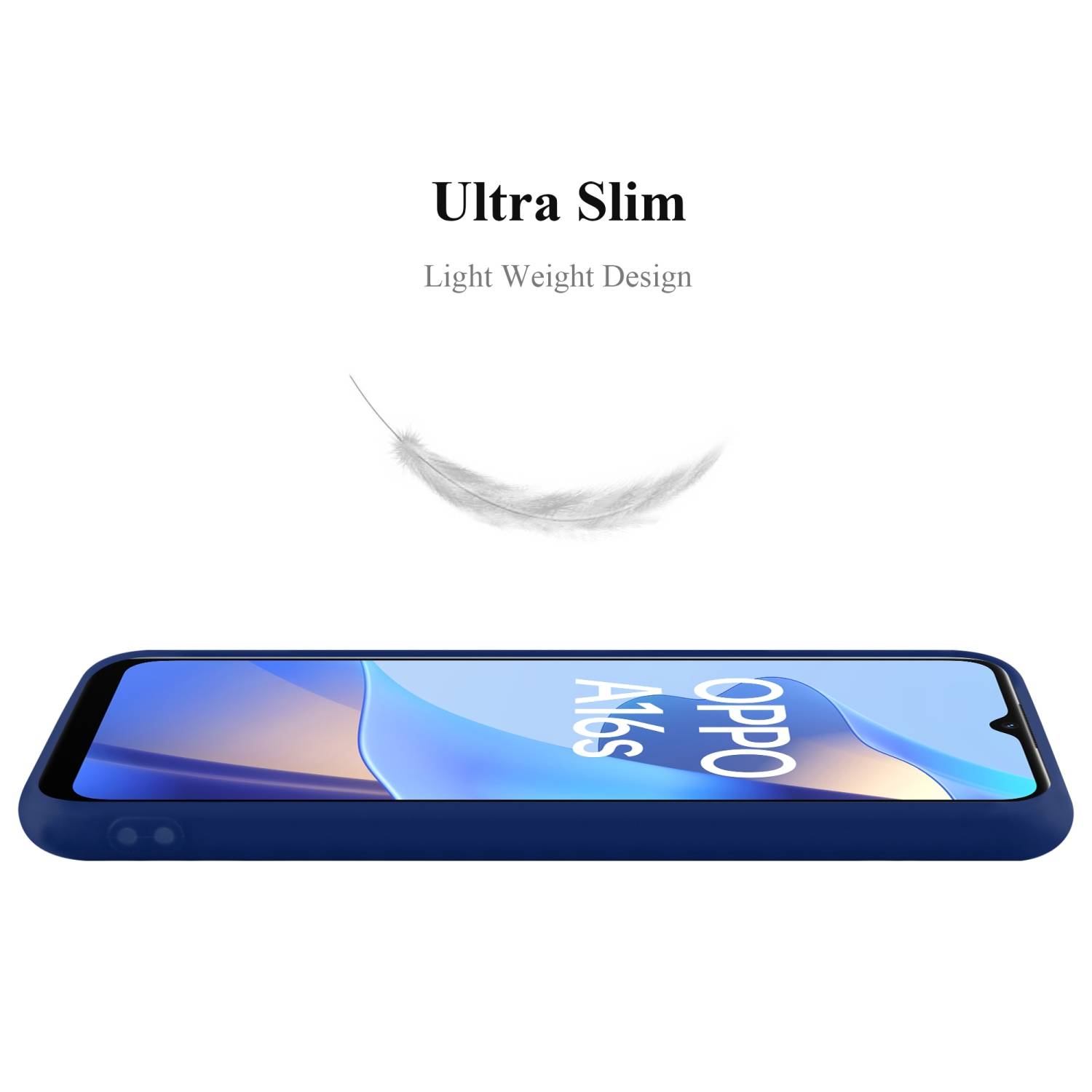 Cadorabo Hülle für Oppo A16s / A54s Schutzhülle in Blau Handyhülle TPU Silikon Etui Case Cover