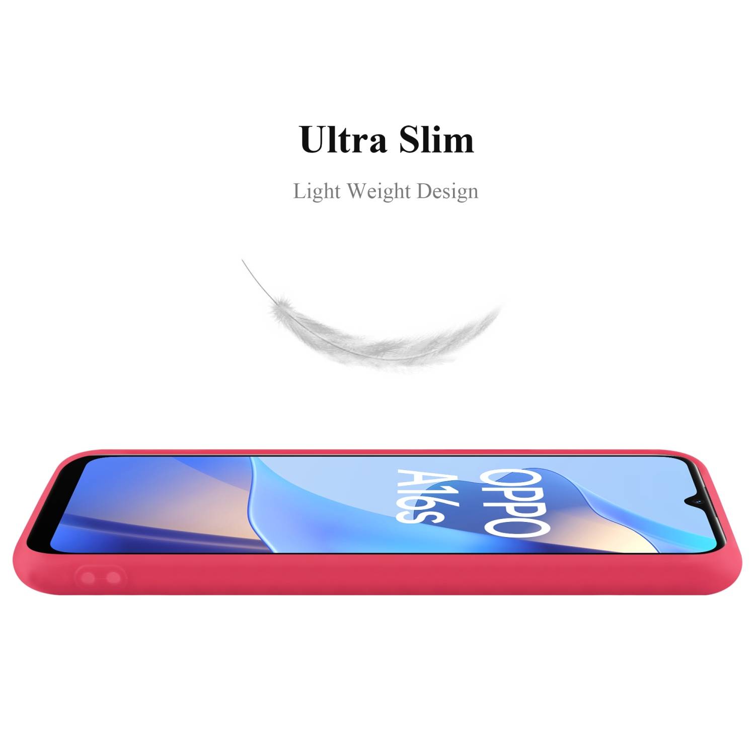 Cadorabo Hülle für Oppo A16s / A54s Schutzhülle in Rot Handyhülle TPU Silikon Etui Case Cover