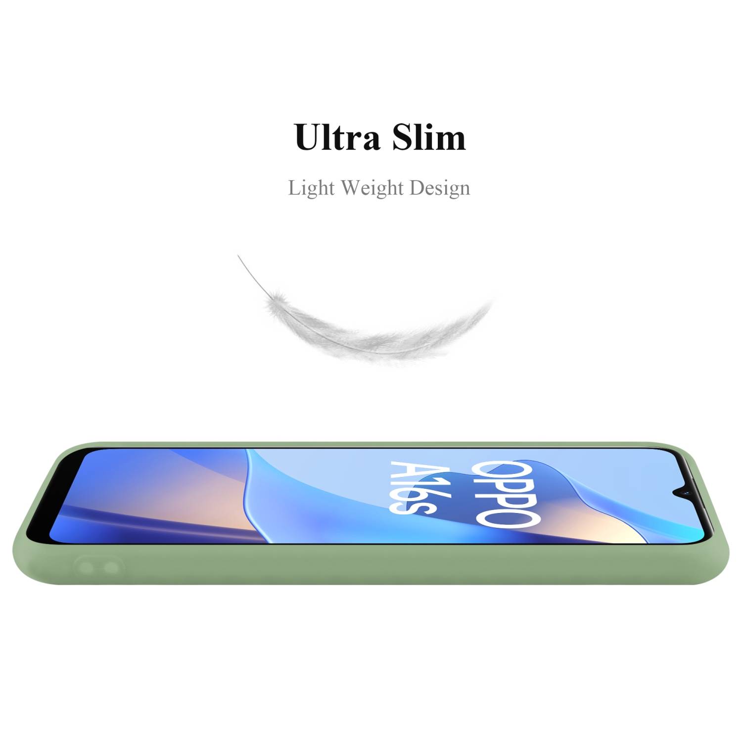 Cadorabo Hülle für Oppo A16s / A54s Schutzhülle in Grün Handyhülle TPU Silikon Etui Case Cover