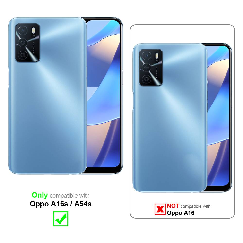 Cadorabo Hülle für Oppo A16s / A54s Schutzhülle in Blau Handyhülle TPU Silikon Etui Case Cover